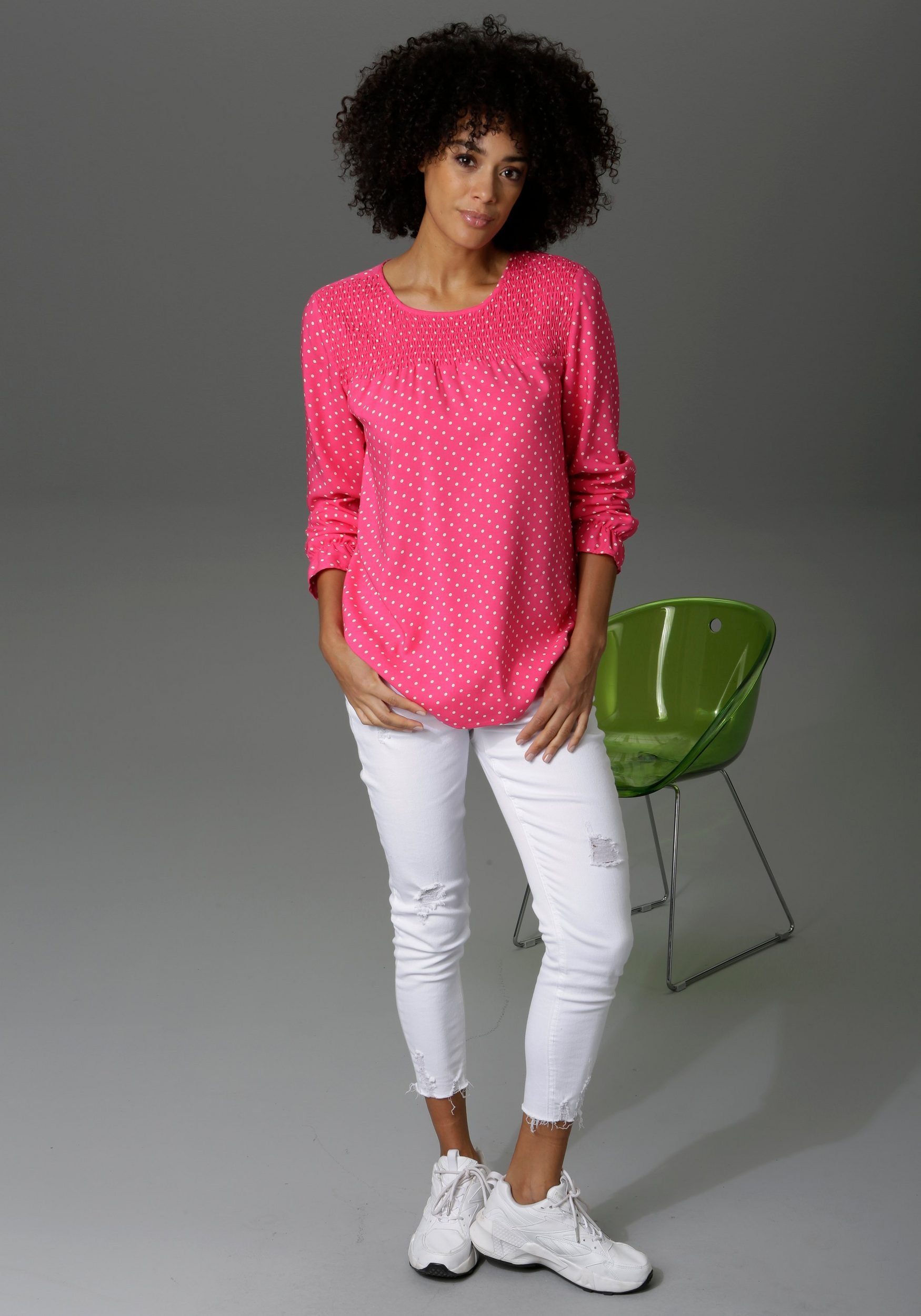 Aniston CASUAL Skinny fit jeans met vernietigde werking