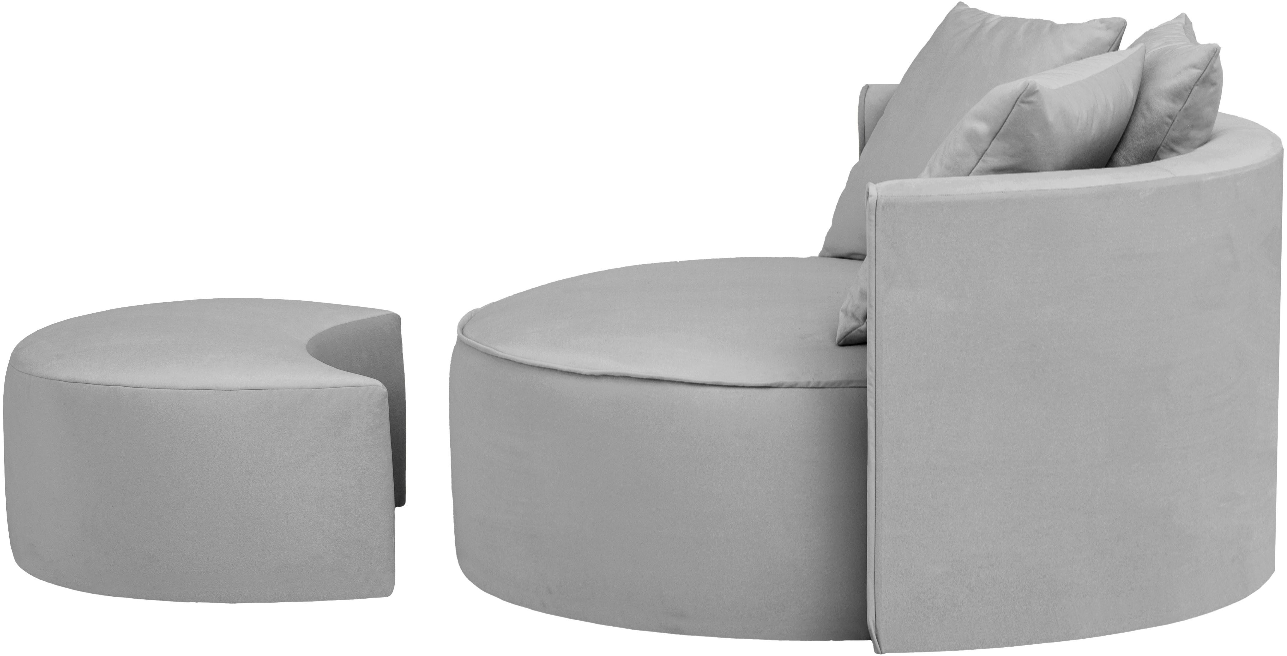 LeGer Home by Lena Gercke XXL-fauteuil Isalie, ronde stoel met voetensteun, leesstoel, loveseat, grote stoel (set)