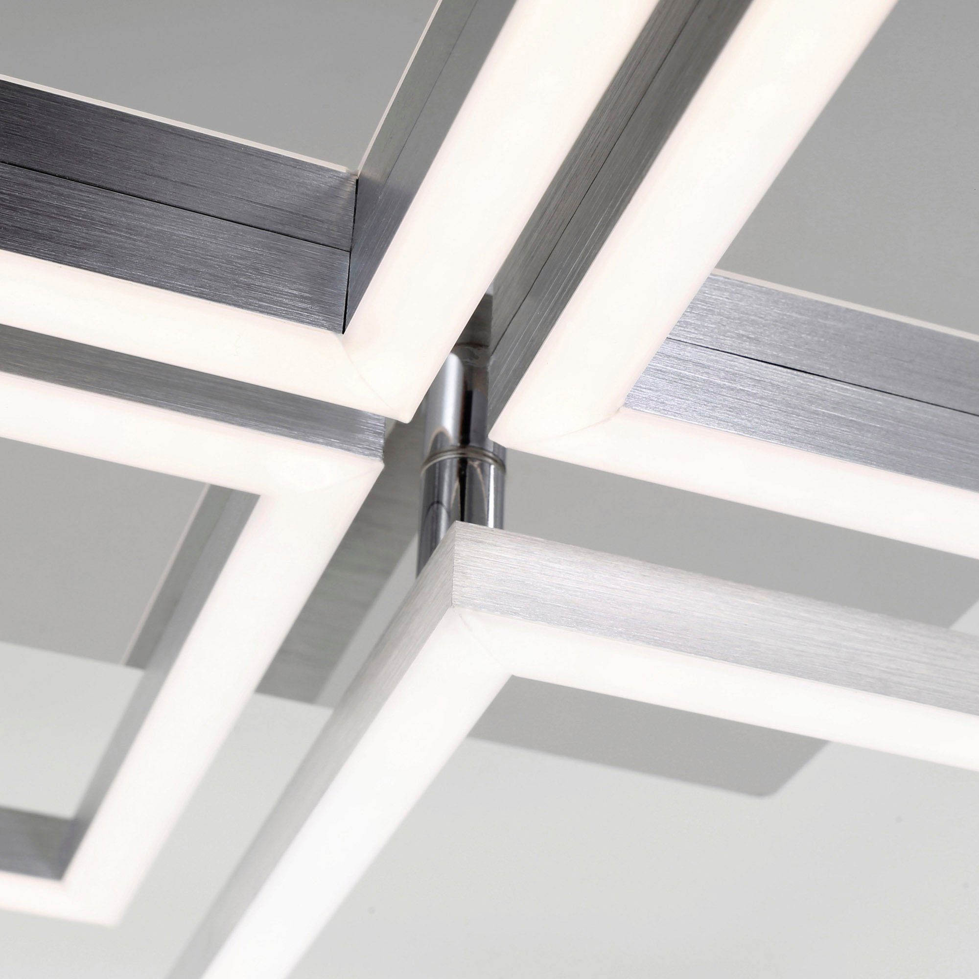 Briloner Leuchten Led-plafondlamp 3128018 FRAME Plafondlamp, 75x47x7,3 cm, chroom-aluminium, 44W, woonkamer, slaapkamer