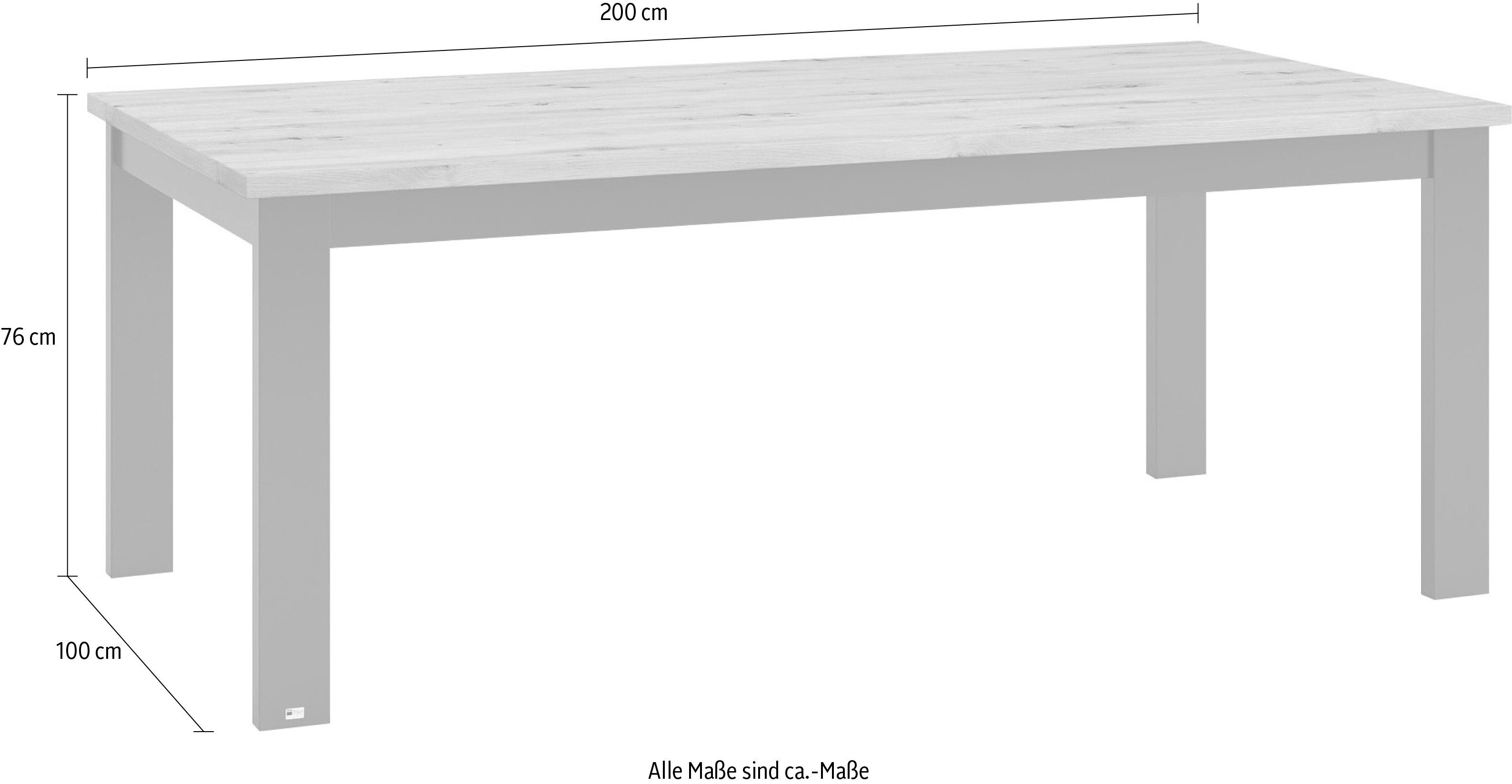 set one by Musterring Eettafel York in 3 kleurvarianten en 4 maten verkrijgbaar, met eiken plaat