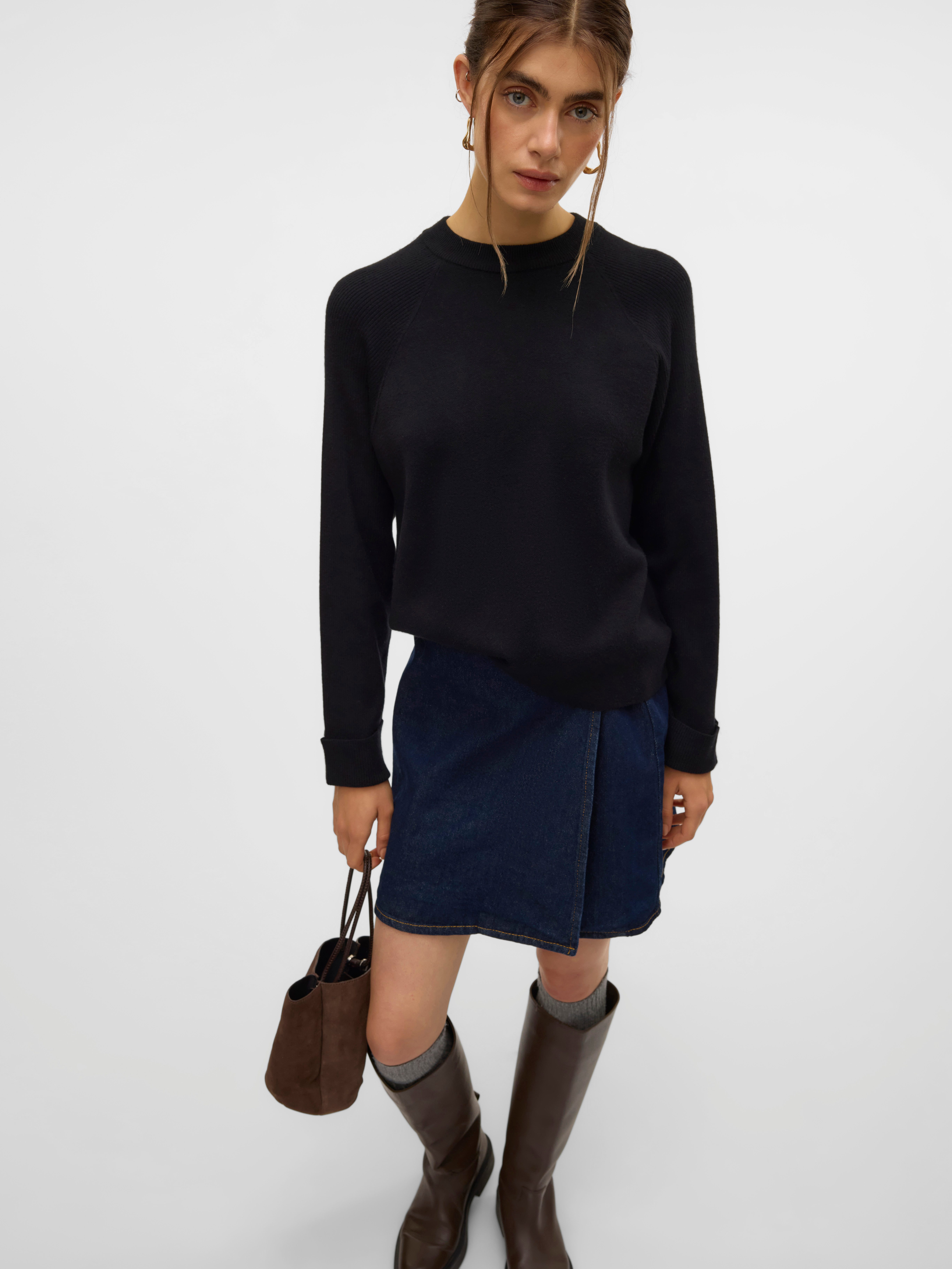 Vero Moda Gebreide trui VMGOLD MIX LS O-NECK PULLOVER GA