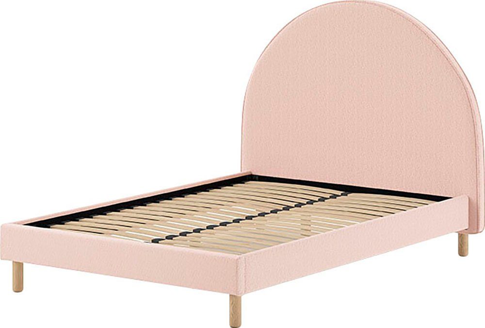 Vipack Gestoffeerd bed Moon, met fluffy bouclé stof in verschillende kleuren incl. rollattenbodem, keuze uit 2 breedtes en verschillende kleuren