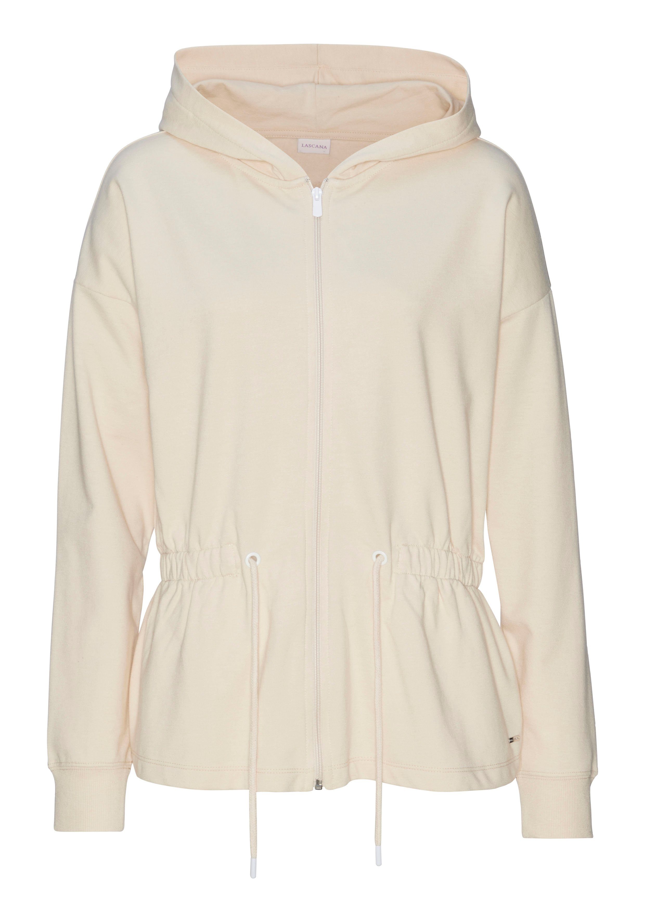 Lascana Sweatvest met tunnelkoord in de taille, loungewear, loungepak