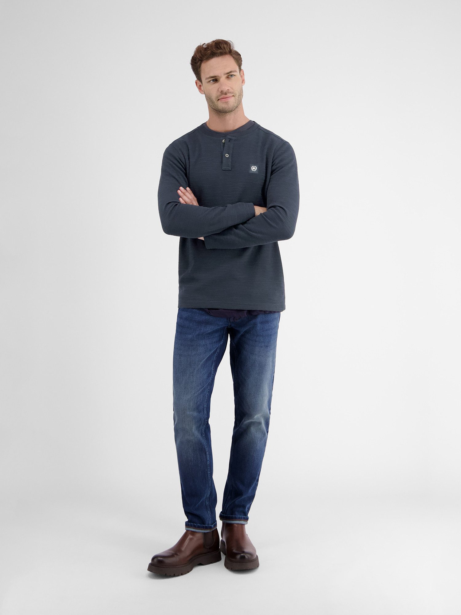 Lerros Henleyshirt LERROS serafinoshirt voor heren