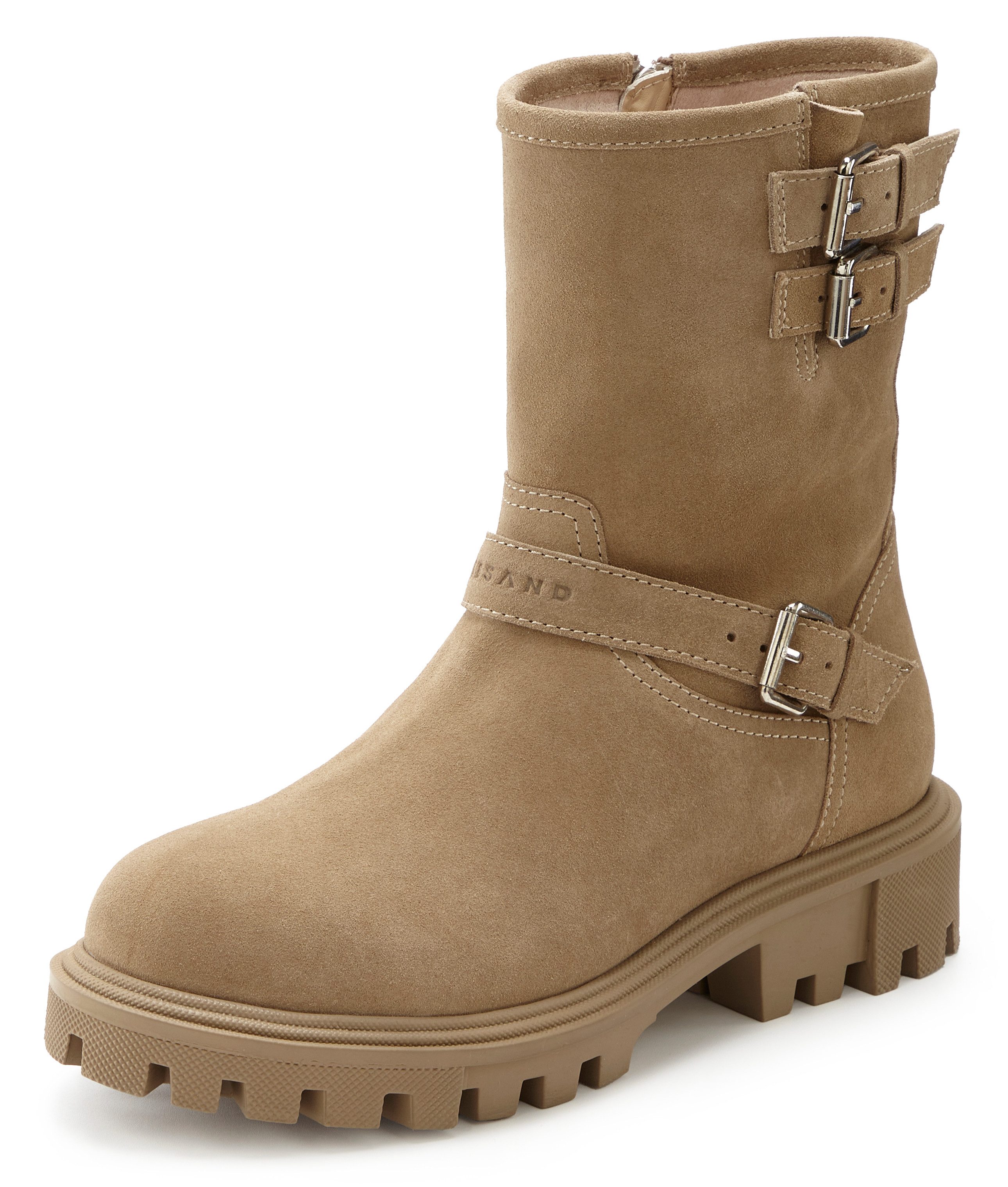 Elbsand Laarsjes van leer met trendy decoratieve gespen, laarzen, boots