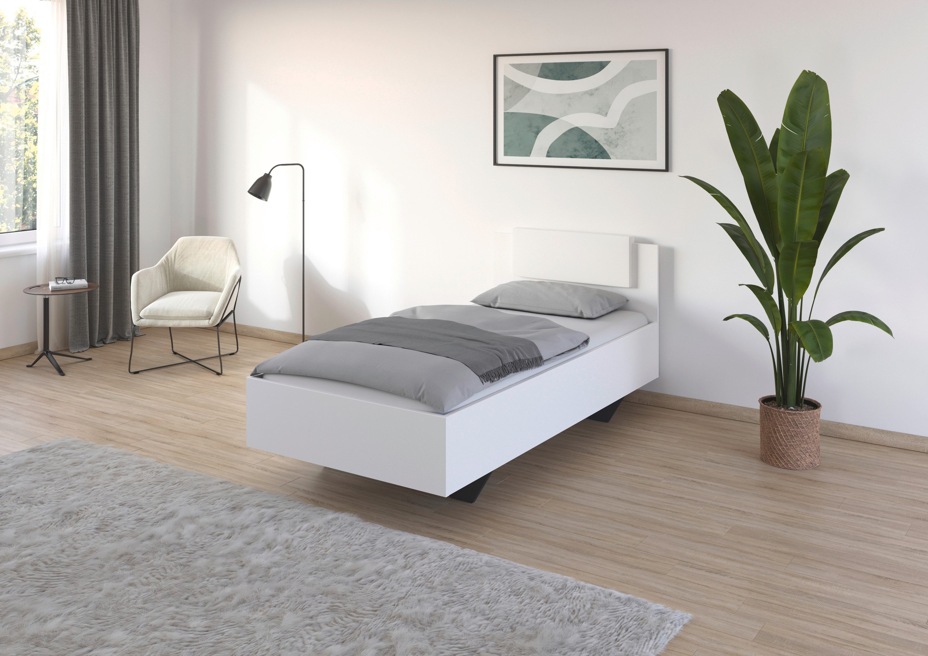 rauch Bed Maika met een afneembare bekleding van imitatieleer bedden wit