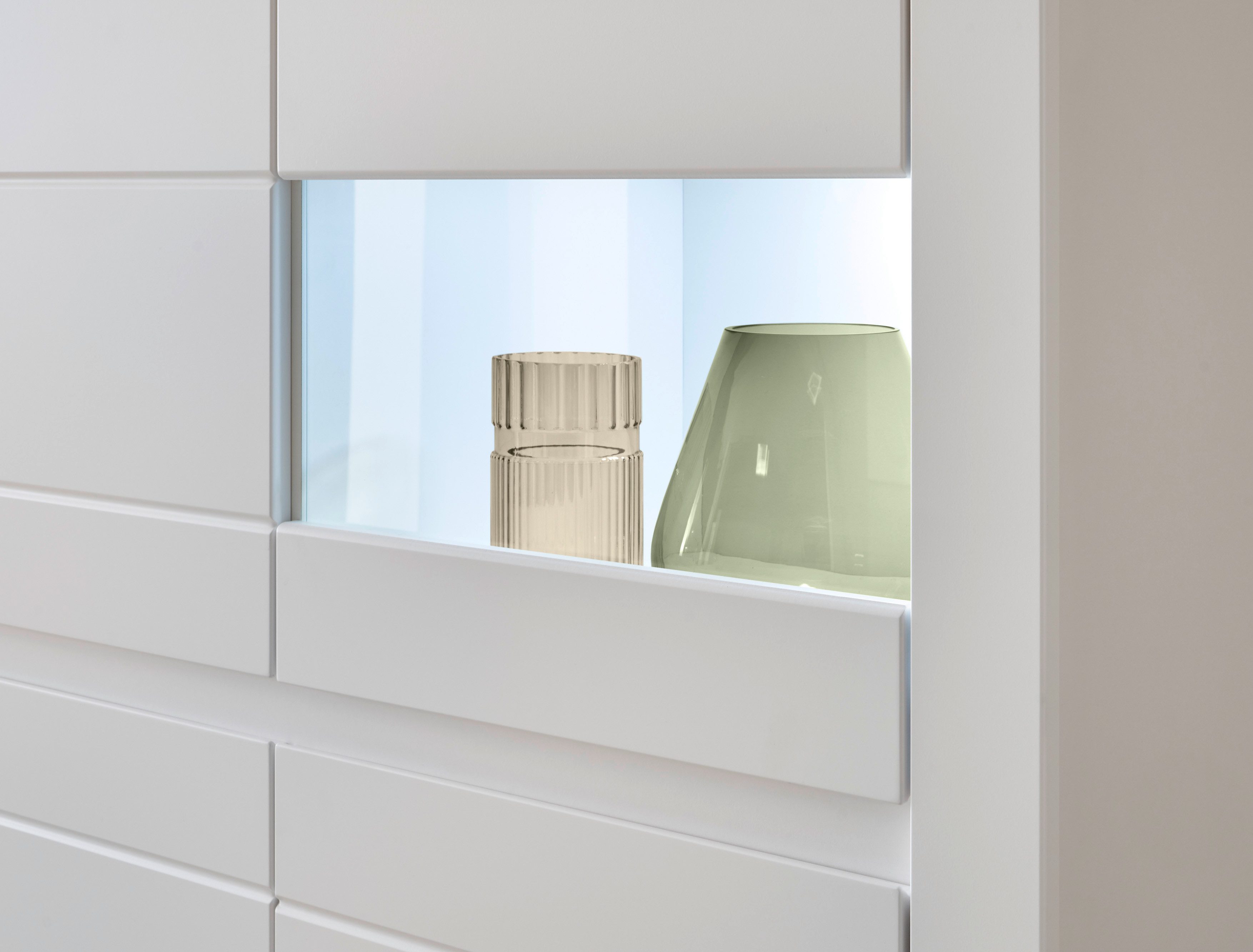INOSIGN Highboard Chester, moderne ladekast, Kast met opbergruimte, Sideboard in Mat Wit (1 stuk)
