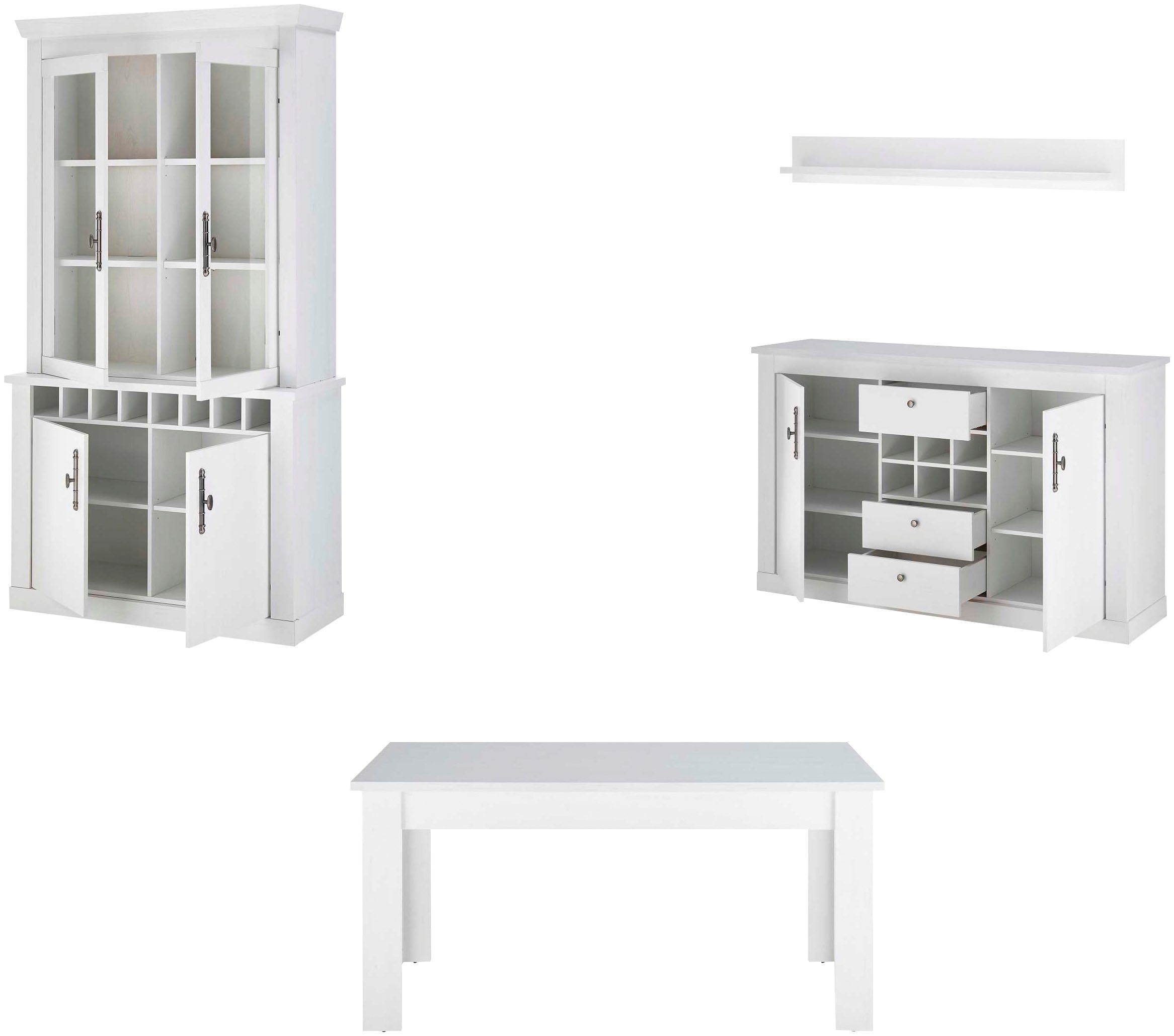 Home affaire Wandmeubel Ravenna in romantische landelijke stijl, grepen van metaal, soft-closefunctie (4-delig)