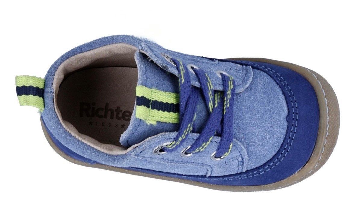 Richter Babyschoentjes Maxi WMS: gemiddeld Veterschoen met gekleurde inzet, maat sjabloon om te downloaden