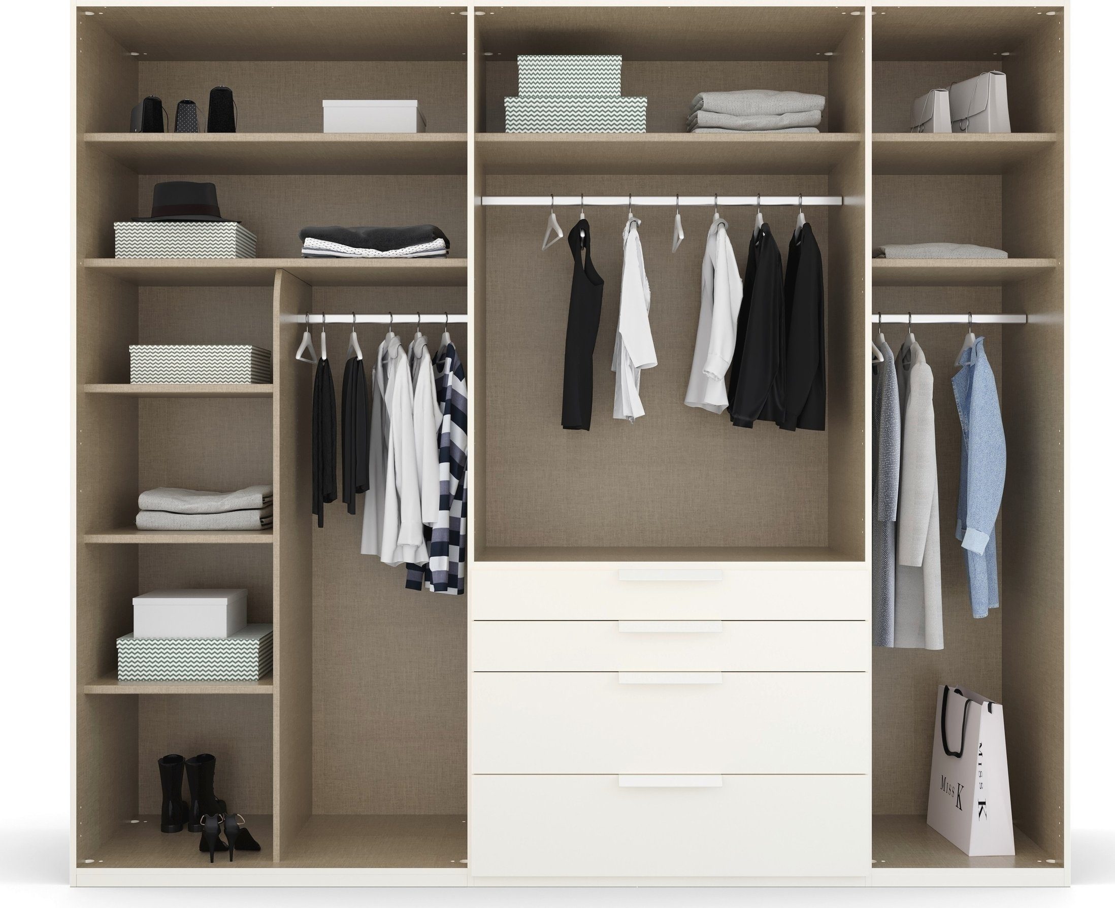 rauch Draaideurkast Purisma met laden en vele accessoires, met soft-closefunctie