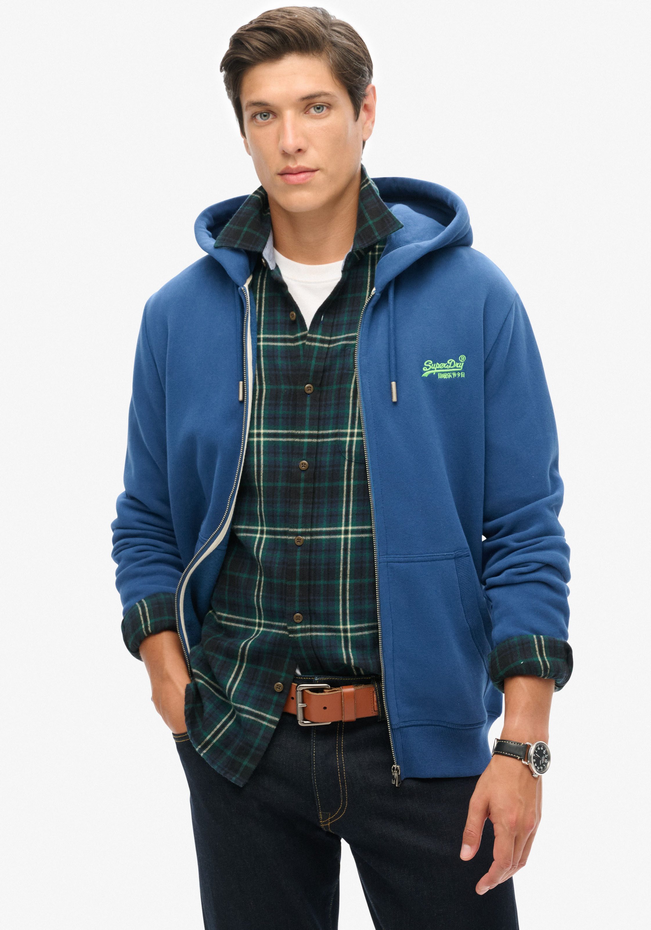 Superdry Ritssluiting Hoodies voor Mannen en Vrouwen Blue Heren