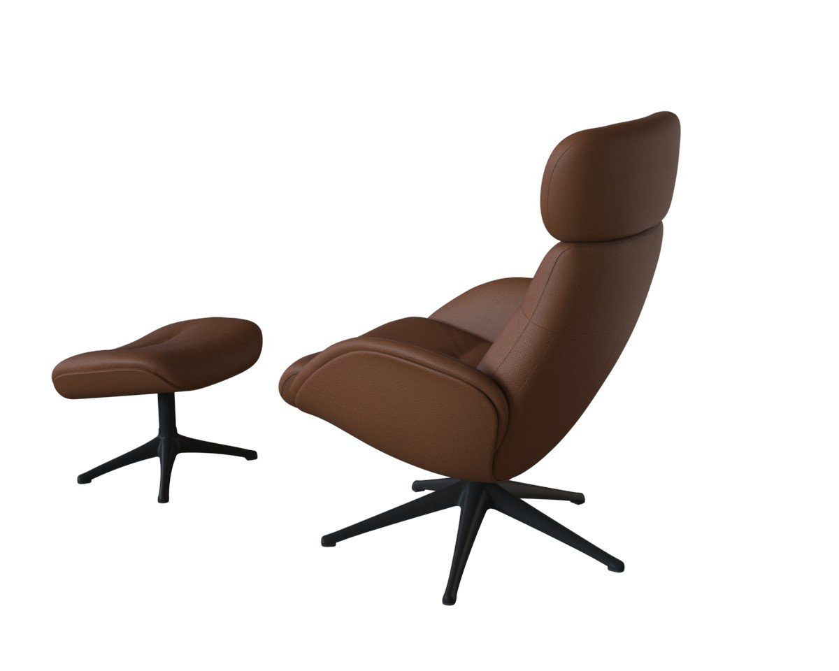 FLEXLUX Relaxfauteuil Elegant, relaxfauteuil, verstelbare rugleuning en hoofdsteun Eersteklas comfort, rug- en hoofdsteunverstelling, draaibaar, zwarte voet