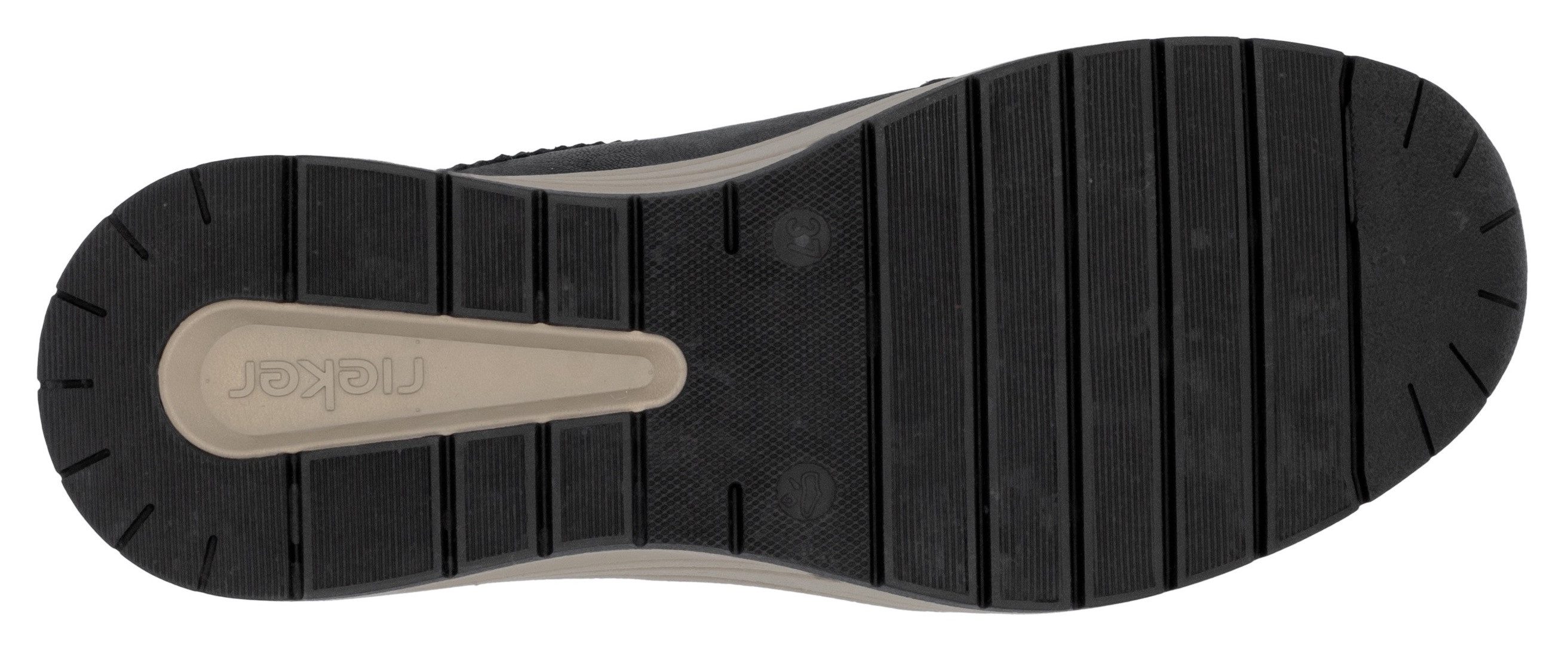 Rieker Sneakers met sleehak , lage schoen, veterschoen, vrijetijdsschoen met zachte inlegzool