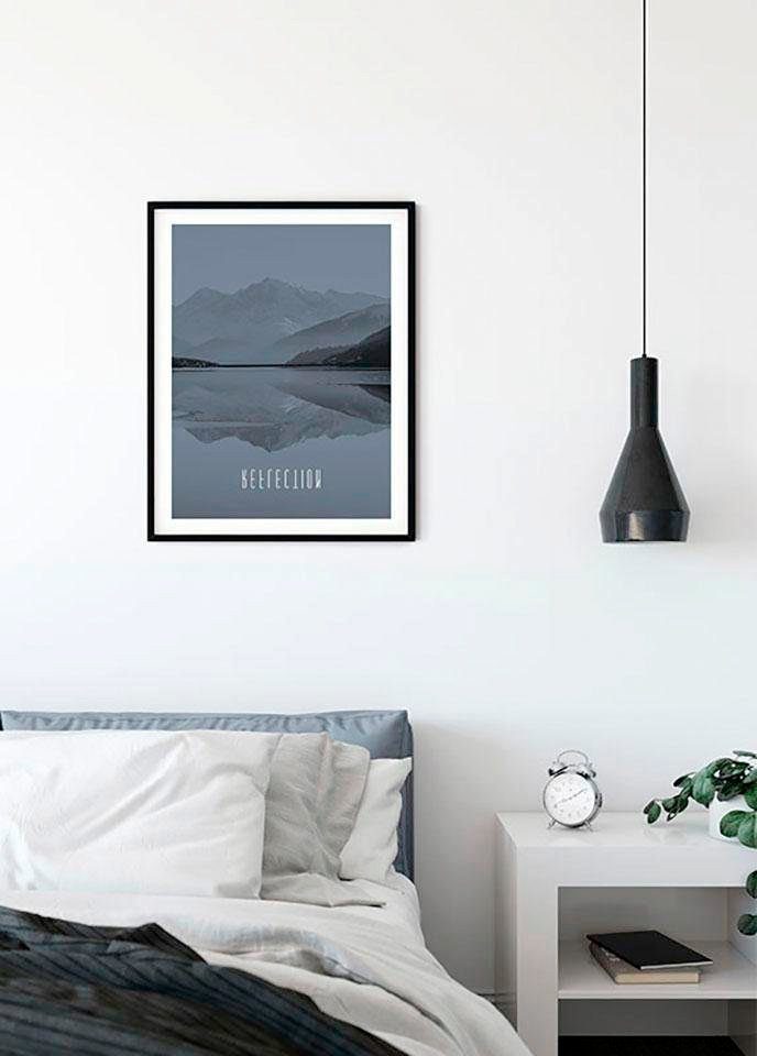Komar Wanddecoratie Word Lake Reflection Steel Wanddecoratie - zonder lijst (1 stuk)