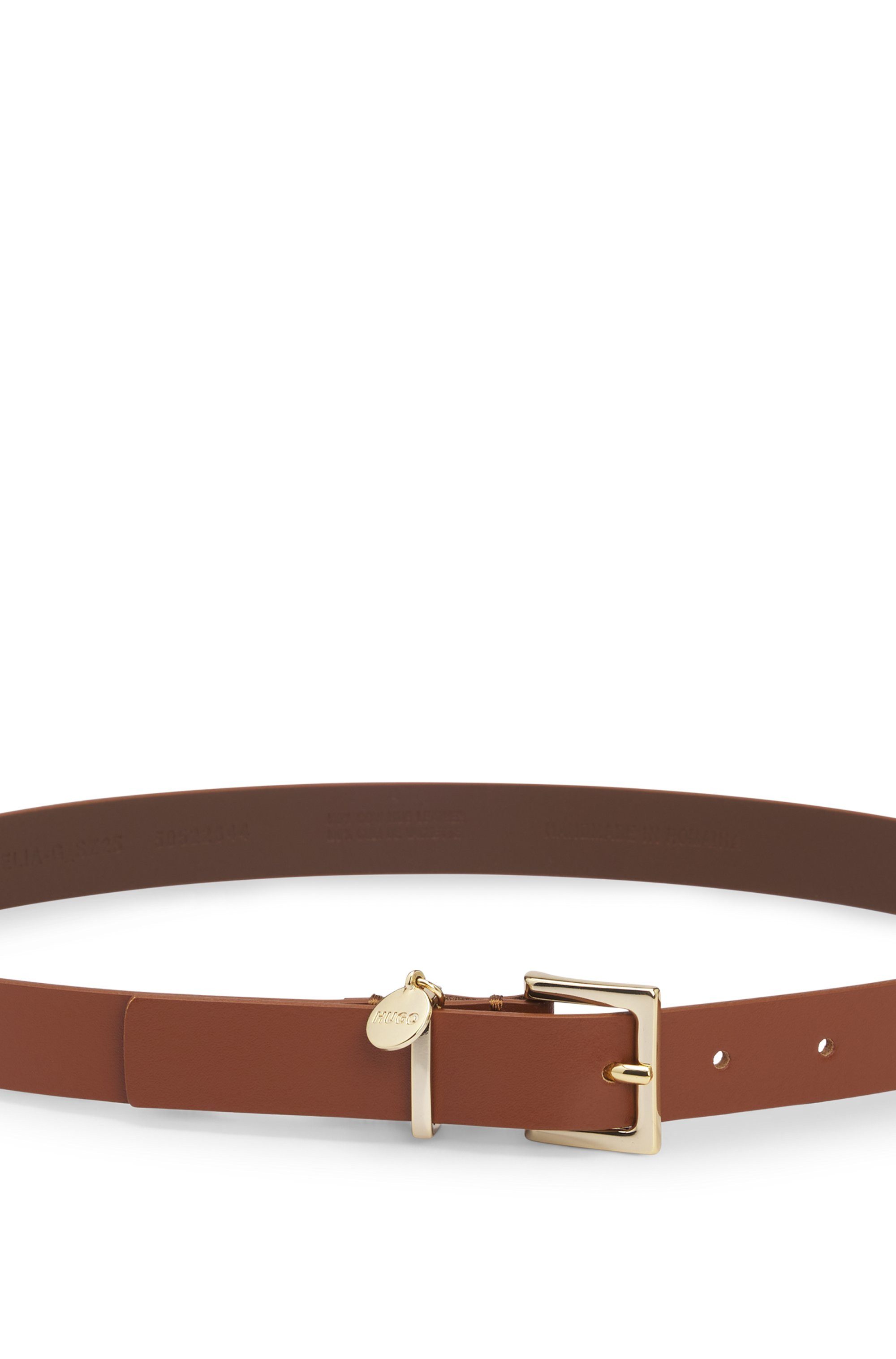 HUGO Leren riem Amelia-G_Sz25 Stijlvolle sluiting met logo hanger