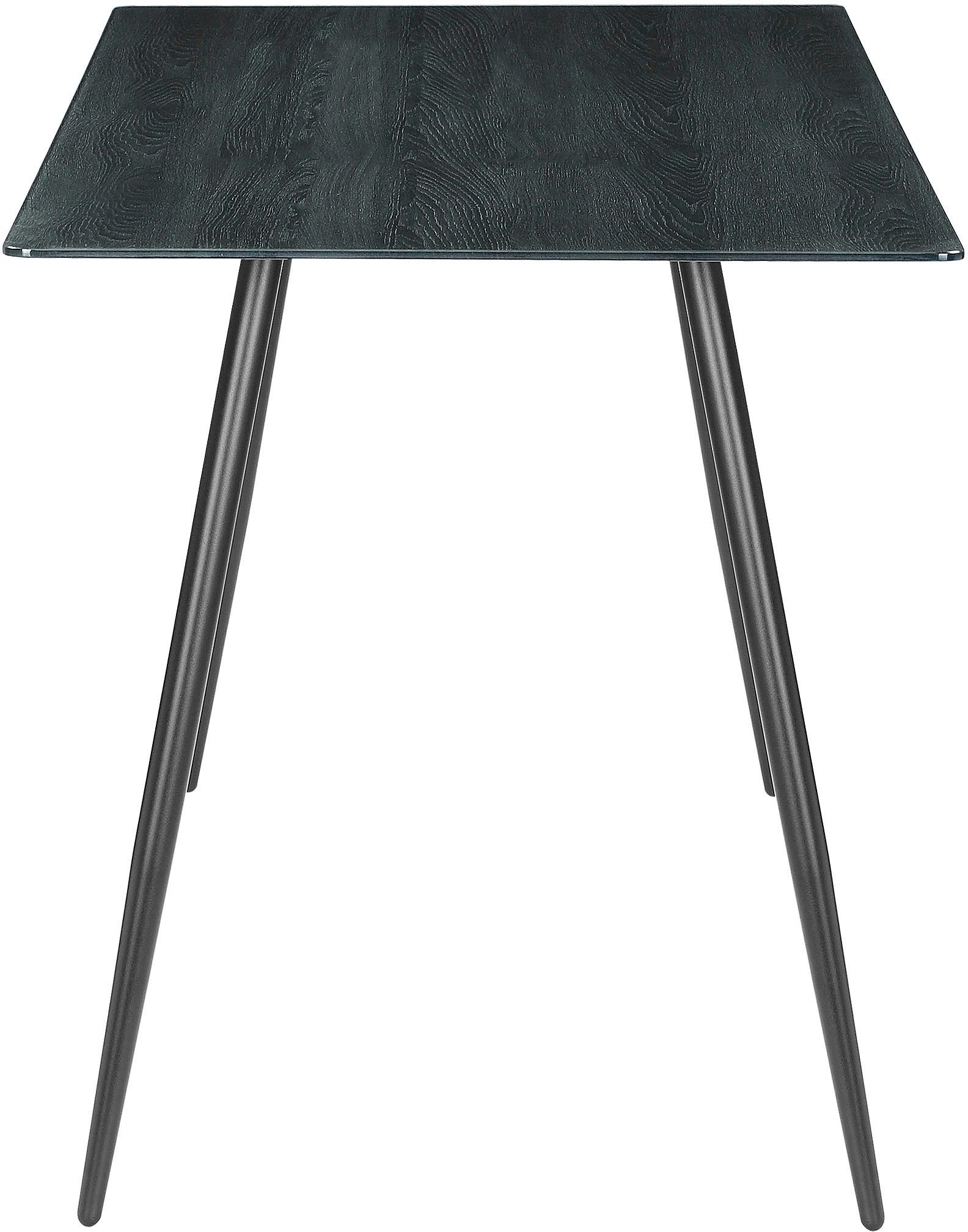 Home affaire Eettafel Turah, TOPSELLER! met glazen blad in houtlook, tijdloos ontwerp, onderhoudsvriendelijk