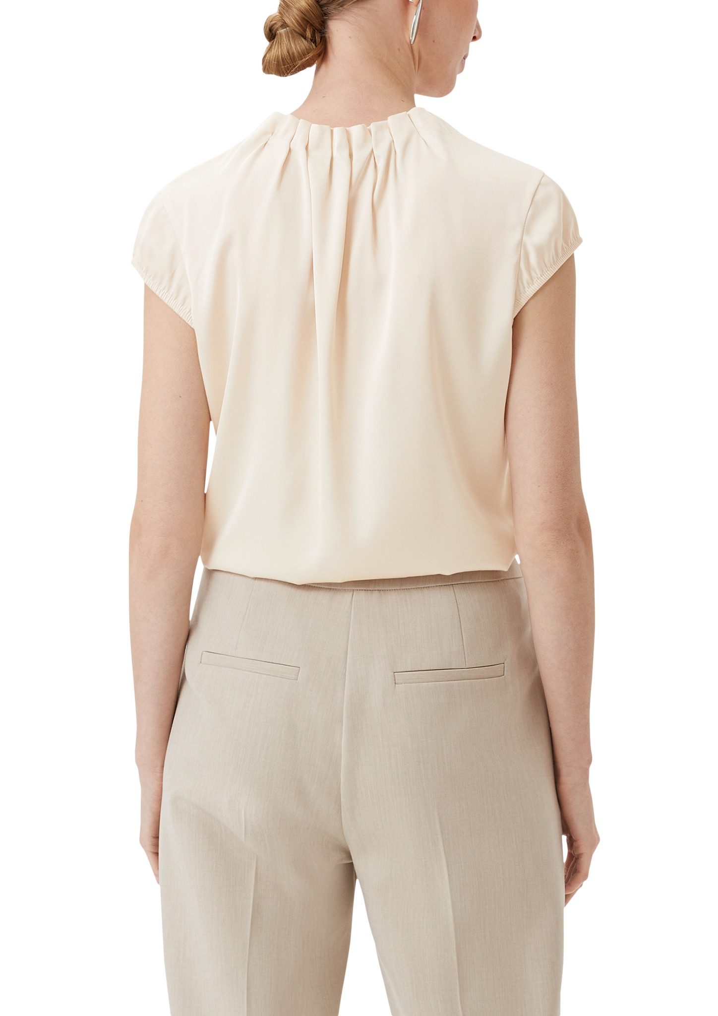 Comma Satijnen blouse met ruches