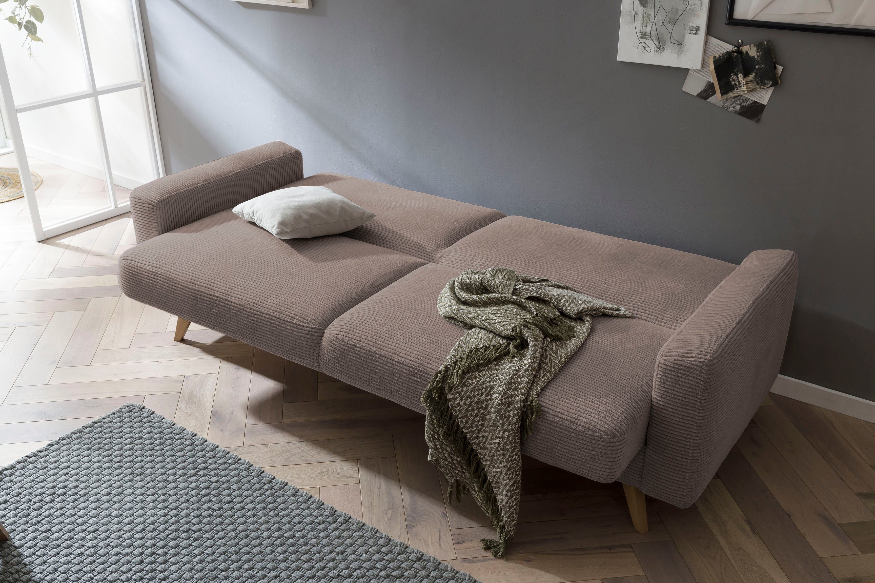 exxpo - sofa fashion 3-zitsbank Samso, elegant en comfortabel, actuele cord bekleding, kantelbank