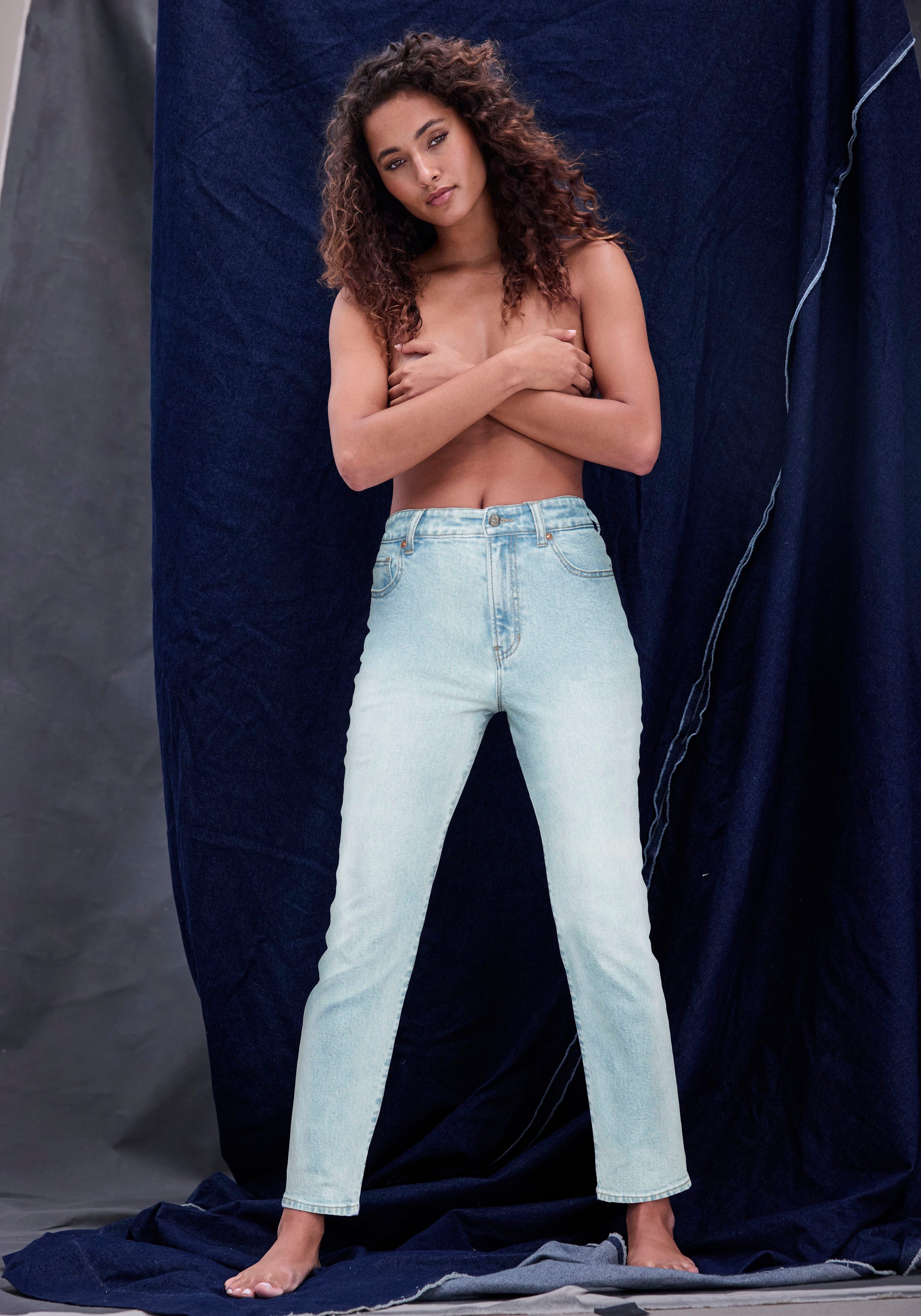 Lascana Ankle jeans met stretch, elastische jeans in rechte pasvorm