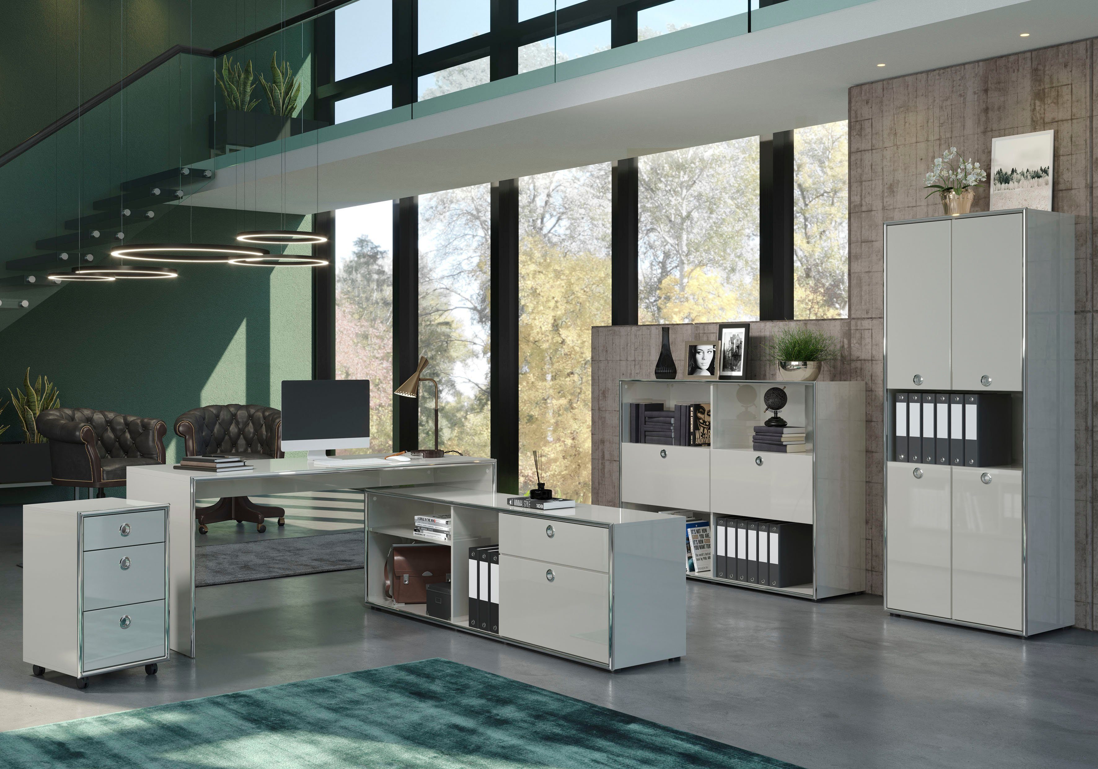 Places of Style Archiefkast Imperia Hoogglanslook met elegante chroomomranding - Made in Italy