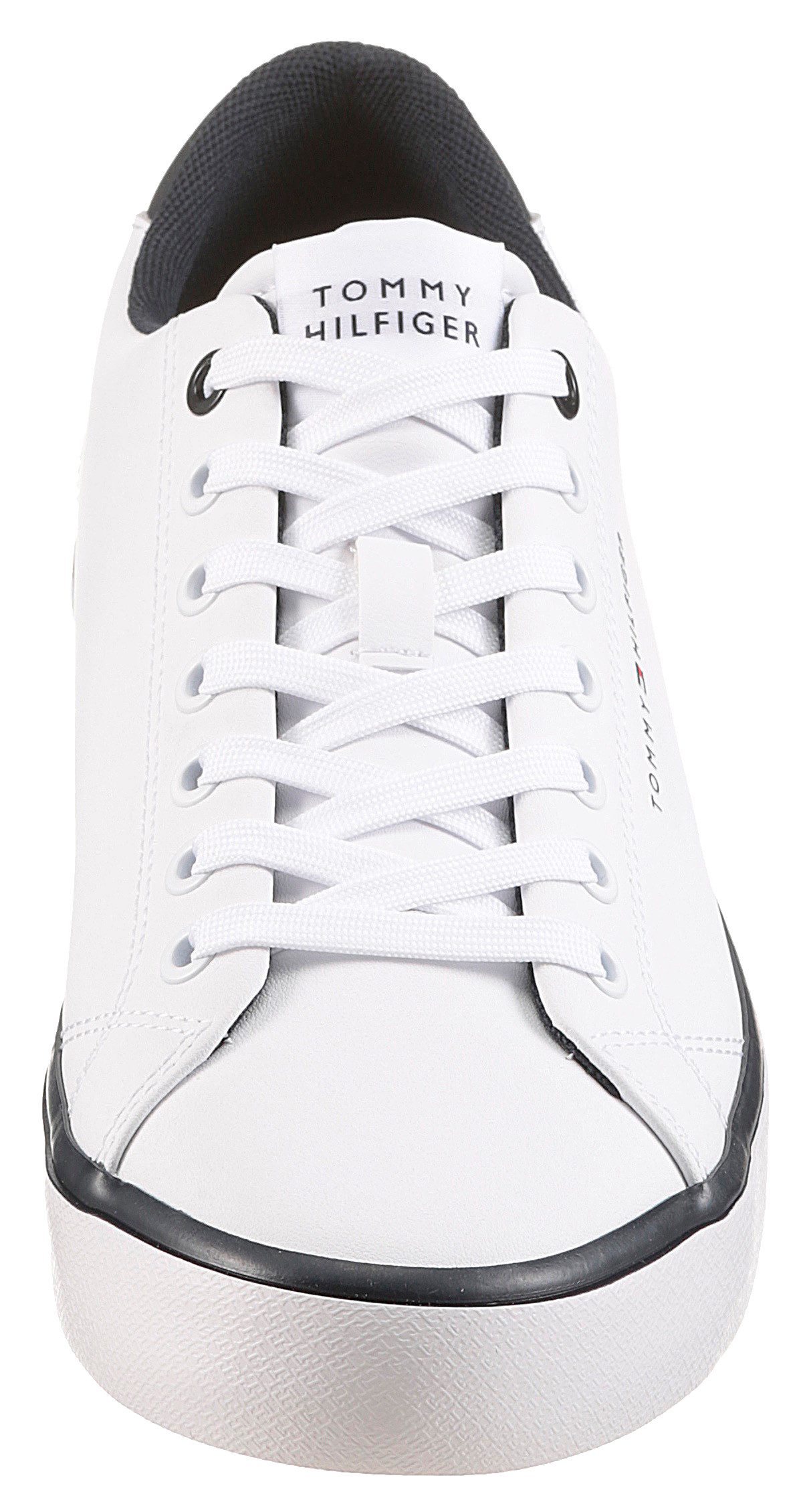 Tommy Hilfiger Sneakers TH HI VULC CORE LOW LEATHER , vrijetijdsschoen, lage schoen, veterschoen met gevoerde schacht