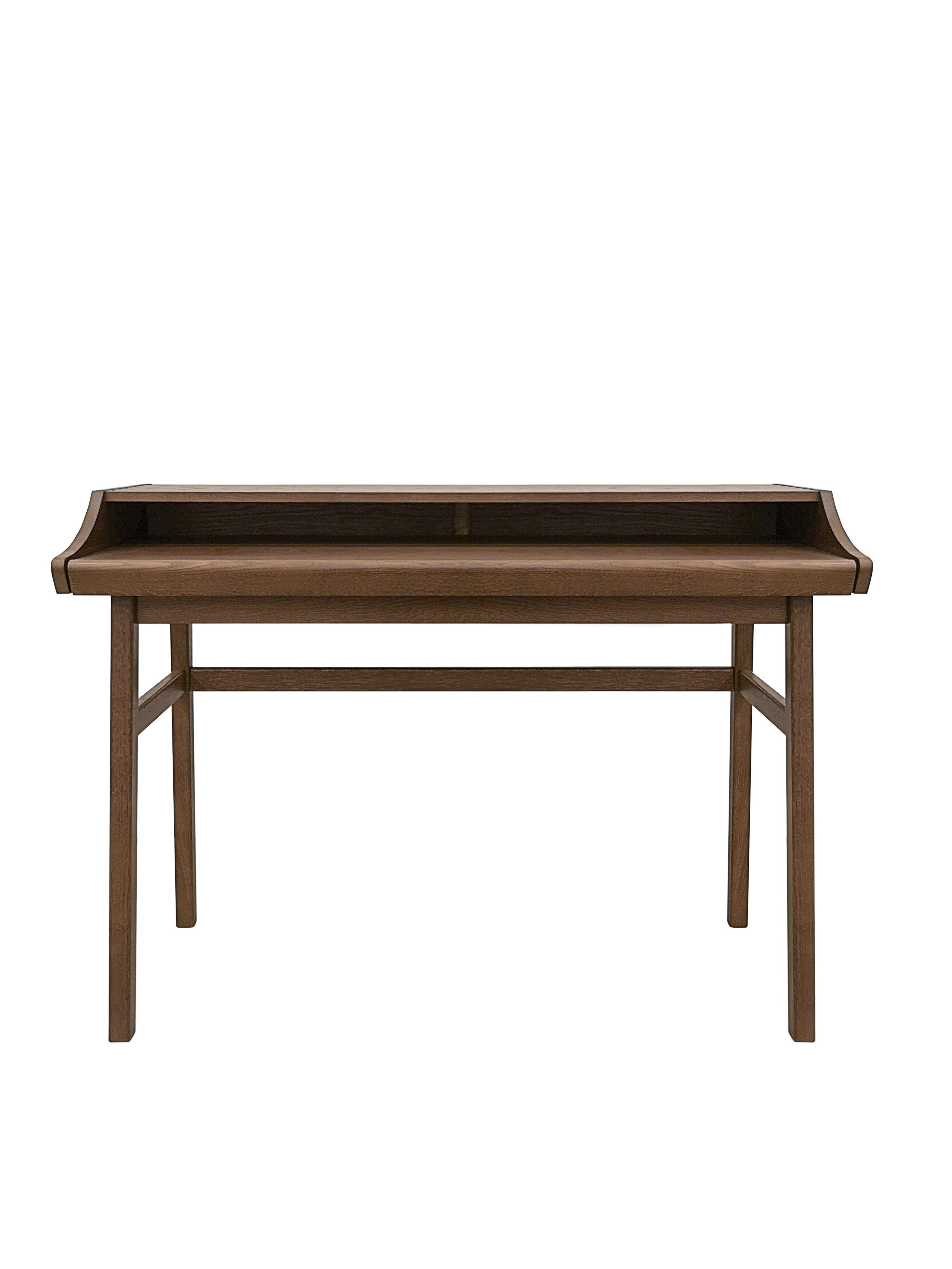Woodman Bureau Carteret chique houtfineer in notenkleur, frame massief hout, breedte 115 cm