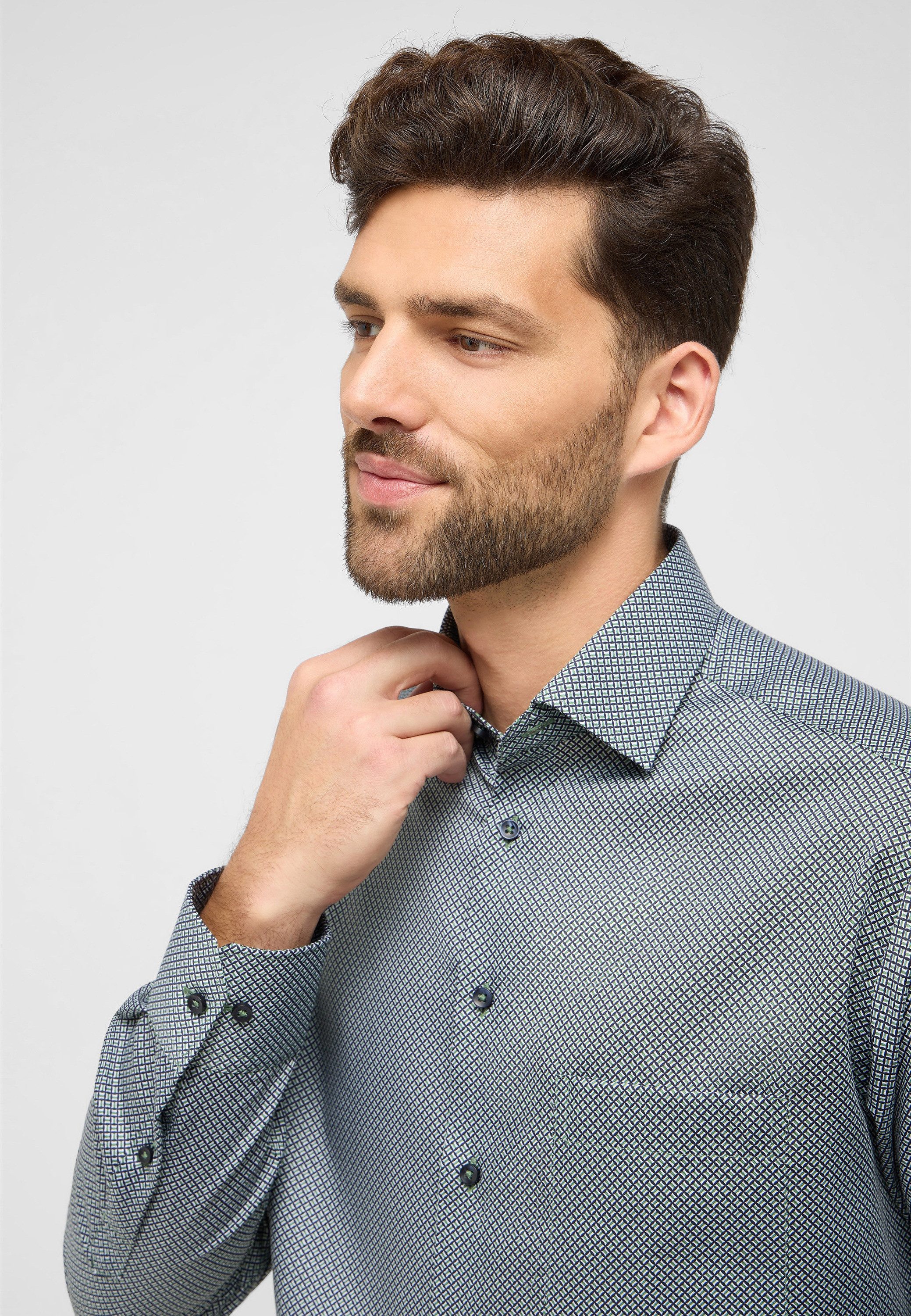 Eterna Overhemd met lange mouwen MODERN FIT NON IRON (strijkvrij)