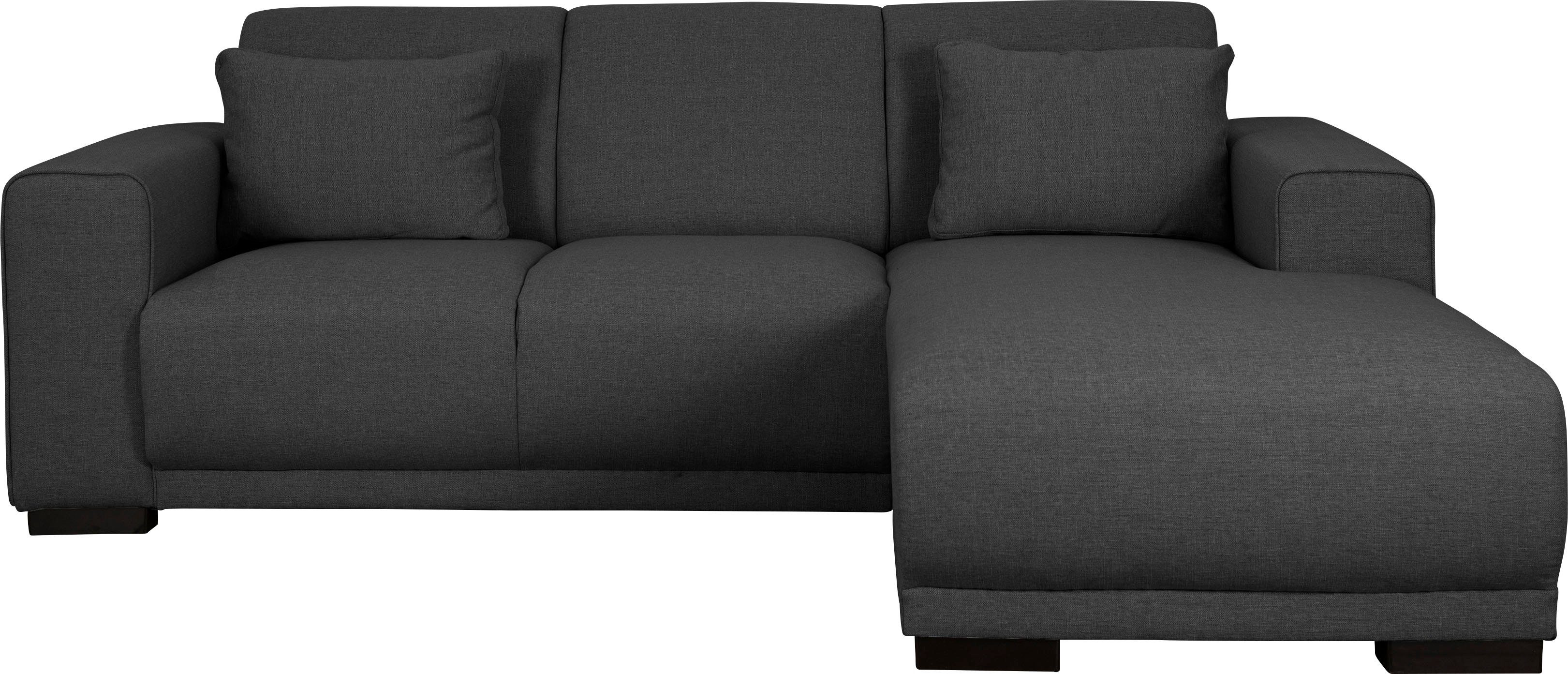 Home affaire Hoekbank BORNHOLM L-vorm met chaise longue, afmetingen B/D/H: 234/162/85 cm Recamiere links of rechts bestelbaar, golfvering, inclusief 2 kussens