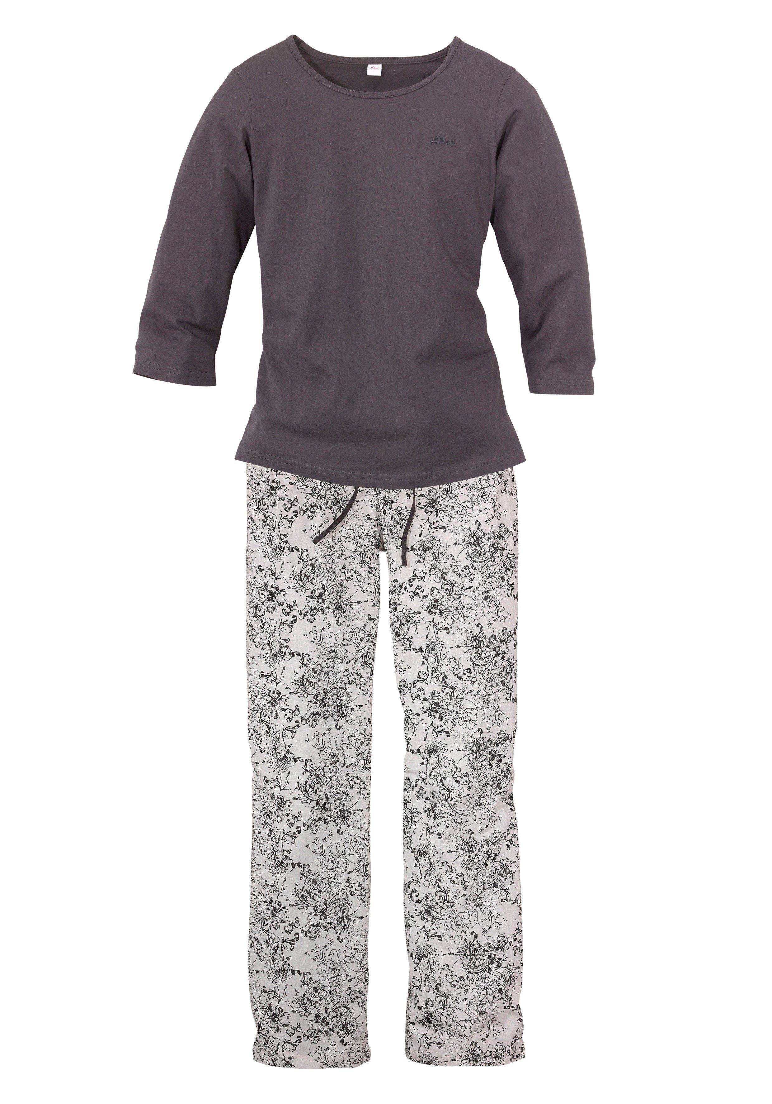 s.Oliver RED LABEL Beachwear Pyjama met fijn bloemmotief (2-delig, 1 stuk)