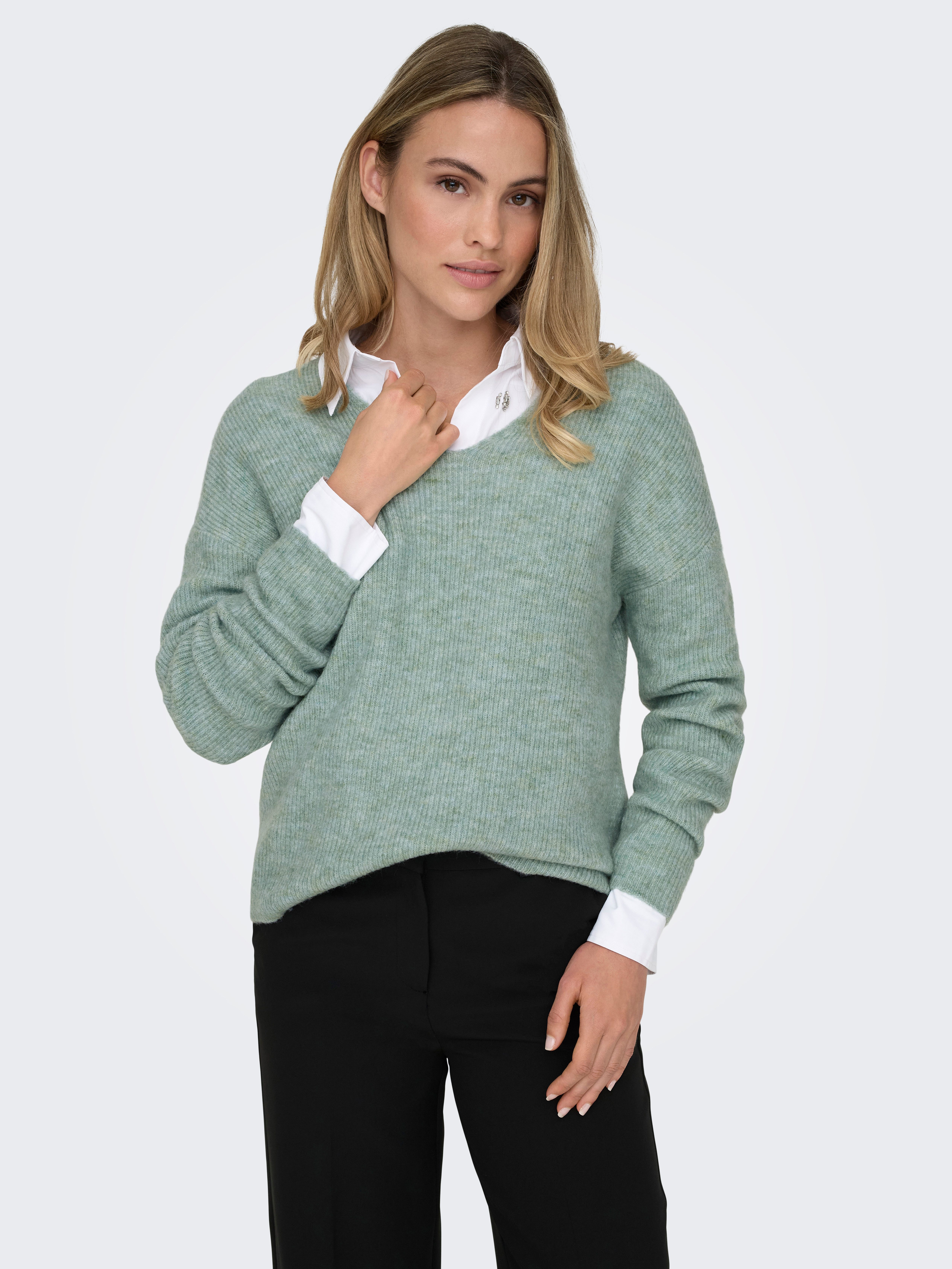 Only Trui met V-hals ONLCAMILLA V-NECK L/S PULLOVER KNT NOOS