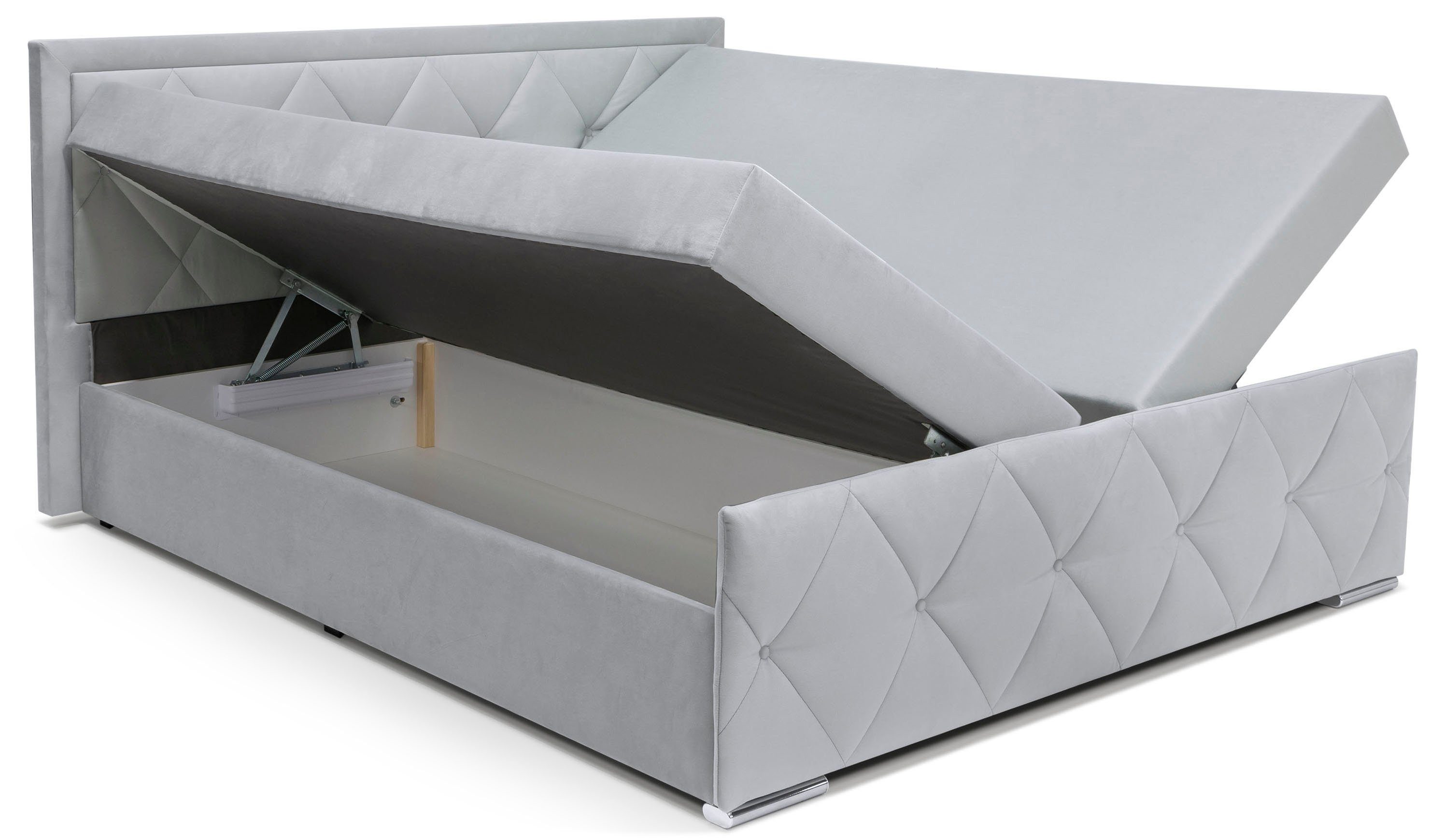 Leonique Boxspring Alfie, bestseller! Inclusief bedlade & topper Optioneel met knoopstiksels of strassstenen, H2, H3 en H4 verkrijgbaar