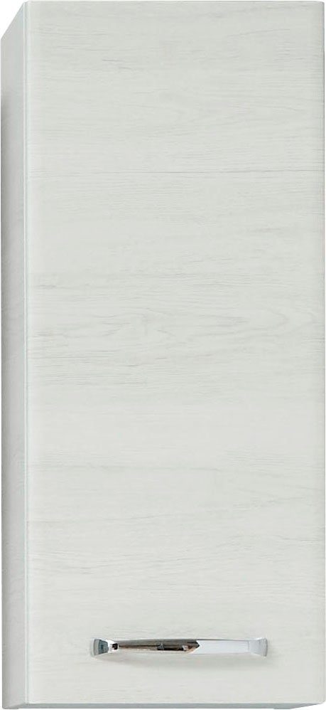 Saphir Hangend kastje Quickset wand-badkast 30 cm breed met 1 deur en 2 glazen legplanken Badkamer-hangend kastje inclusief deurdemper, grepen in glanzend chroom
