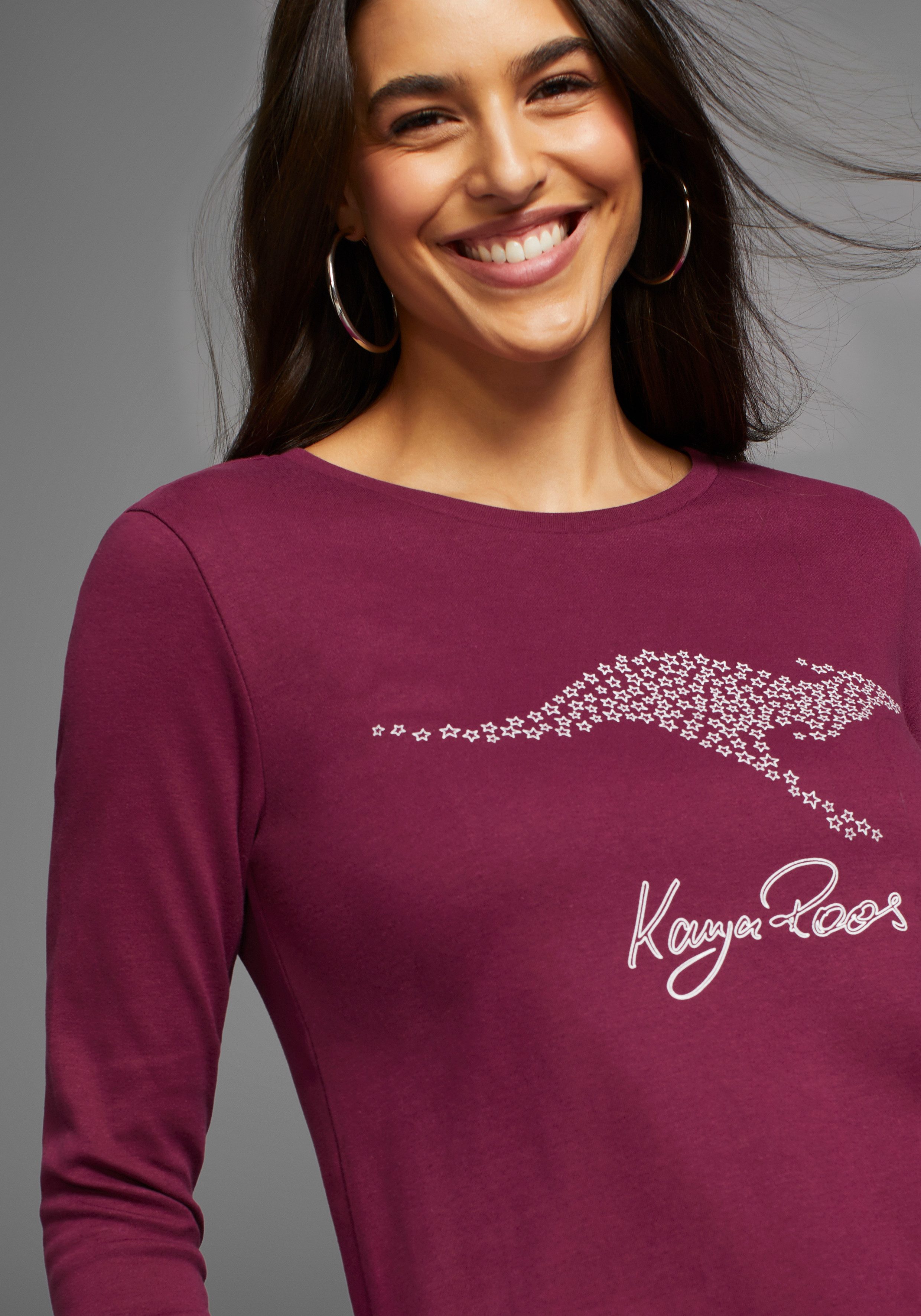 KangaROOS Sweatshirt Lange mouwen figuurvolgend effen met ronde hals