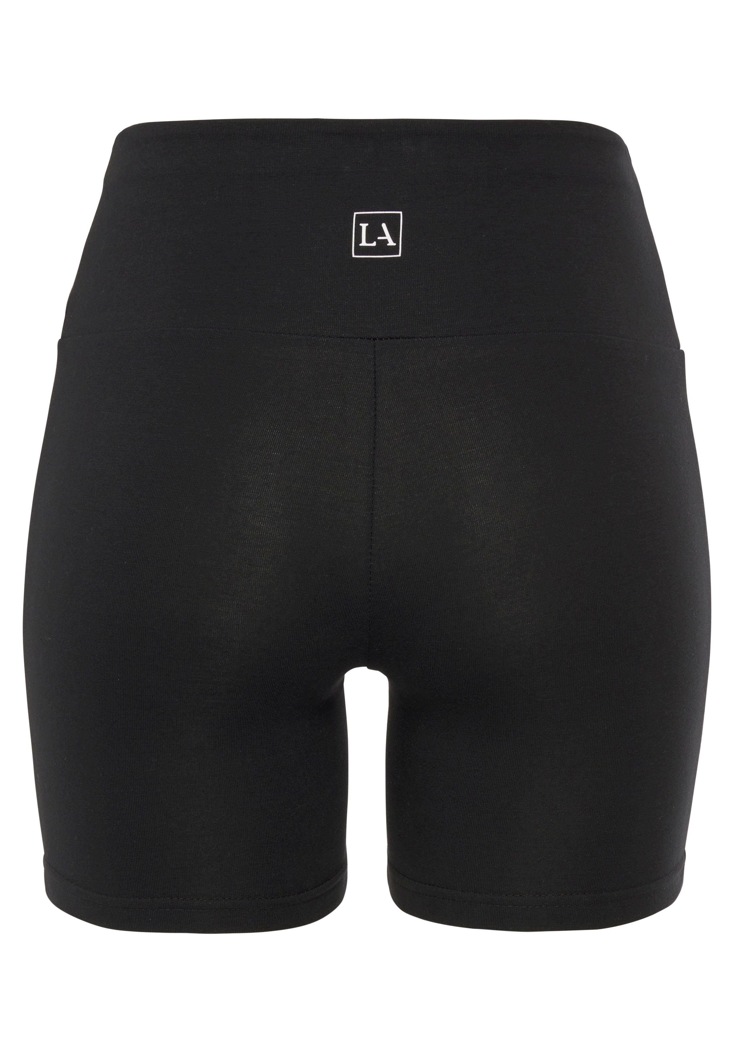 Lascana Short met brede boord en logoprint, loungewear