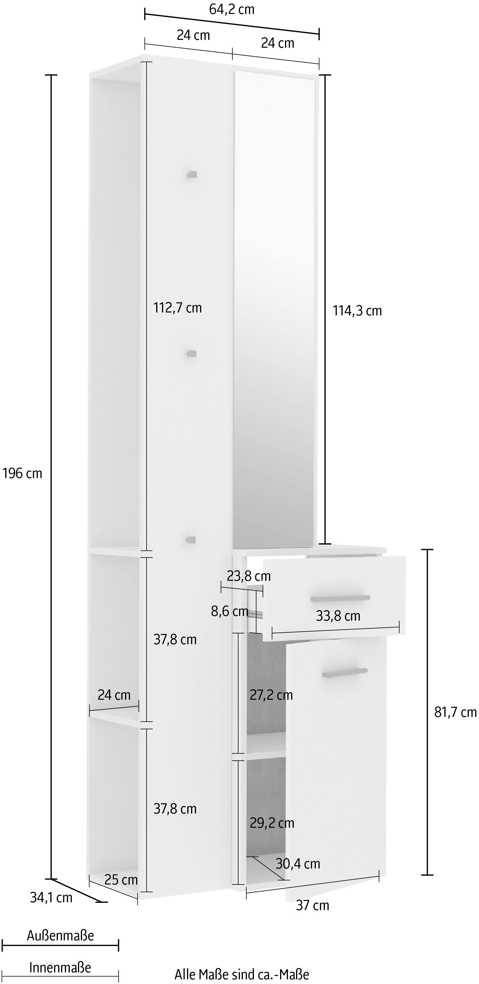 FORTE Kledingkast Lothal Breedte 64,2 cm