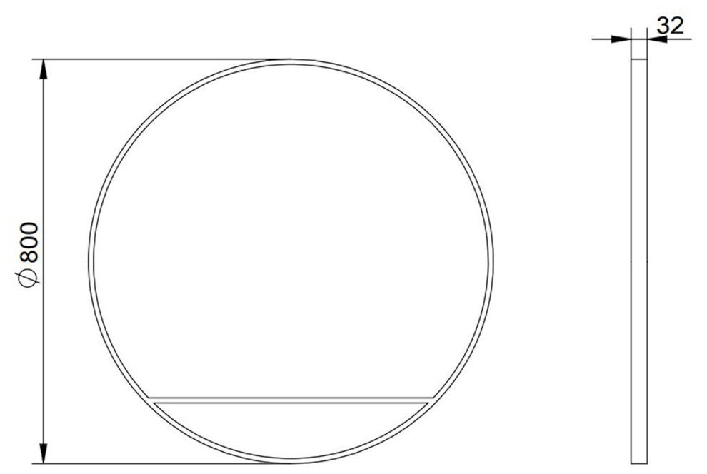 Talos Wandspiegel decoratieve ronde spiegel met aluminiumframe, ø 80 cm
