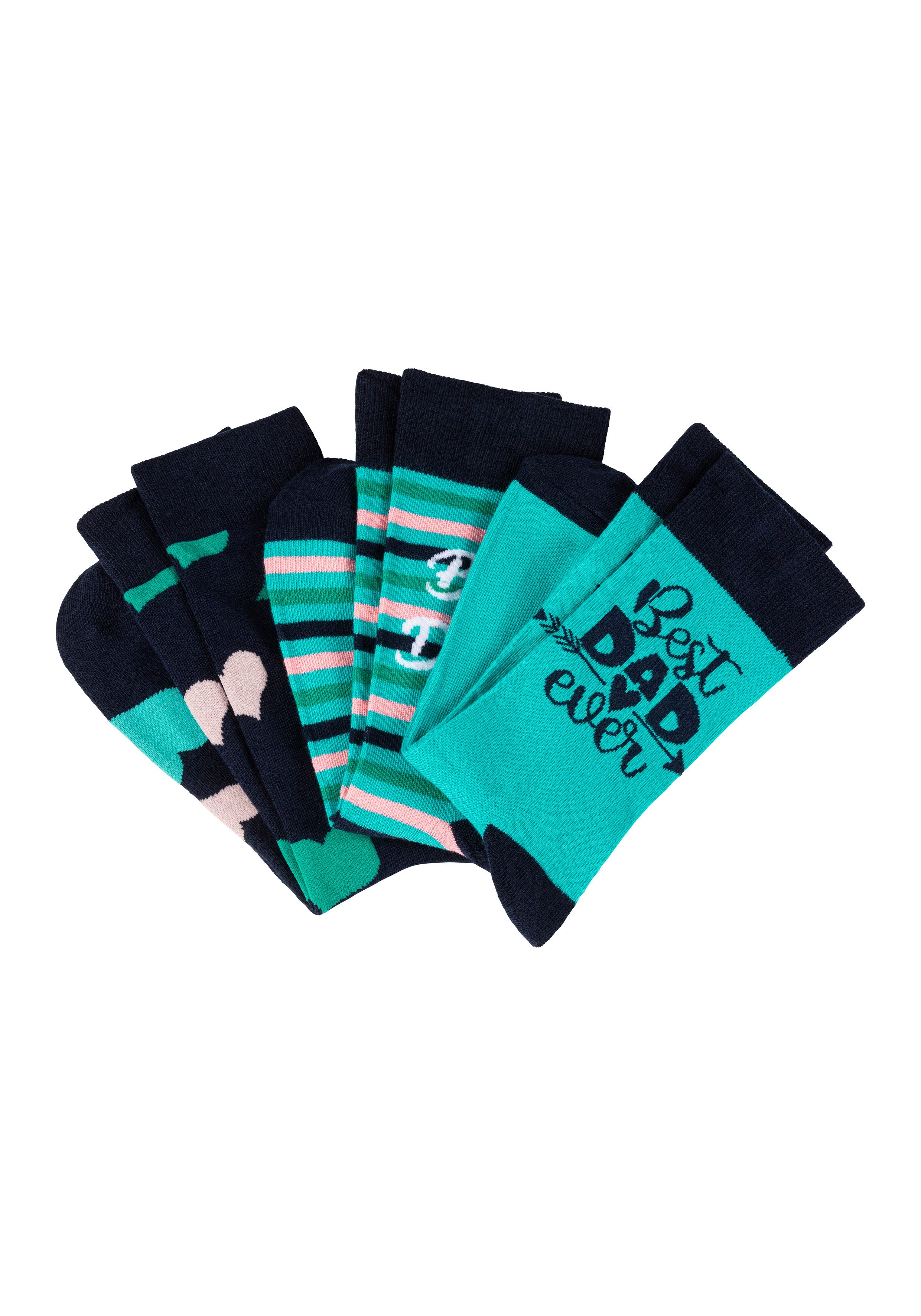 Apollo Sokken Cadeau-doos Super-Papa of Beste Papa verschillende kleuren designs, perfect voor vaderdag of verjaardag (2 paar, Set van 3)