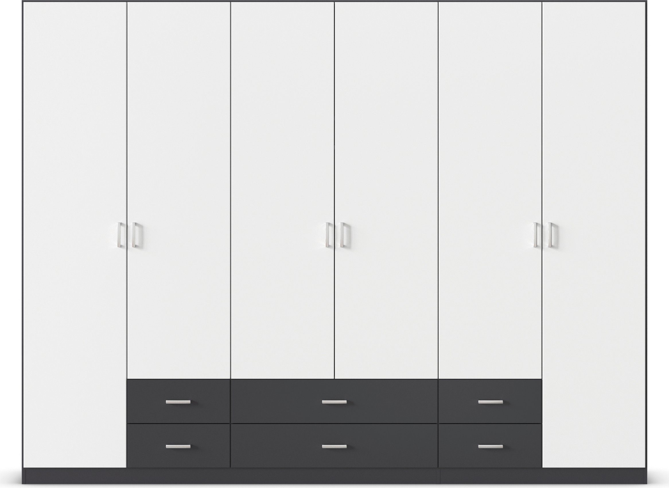 rauch Draaideurkast Kledingkast kast garderobe linnenkast GAMMA in 3 breedtes met 6 lades, in eenvoudig design topseller made in germany