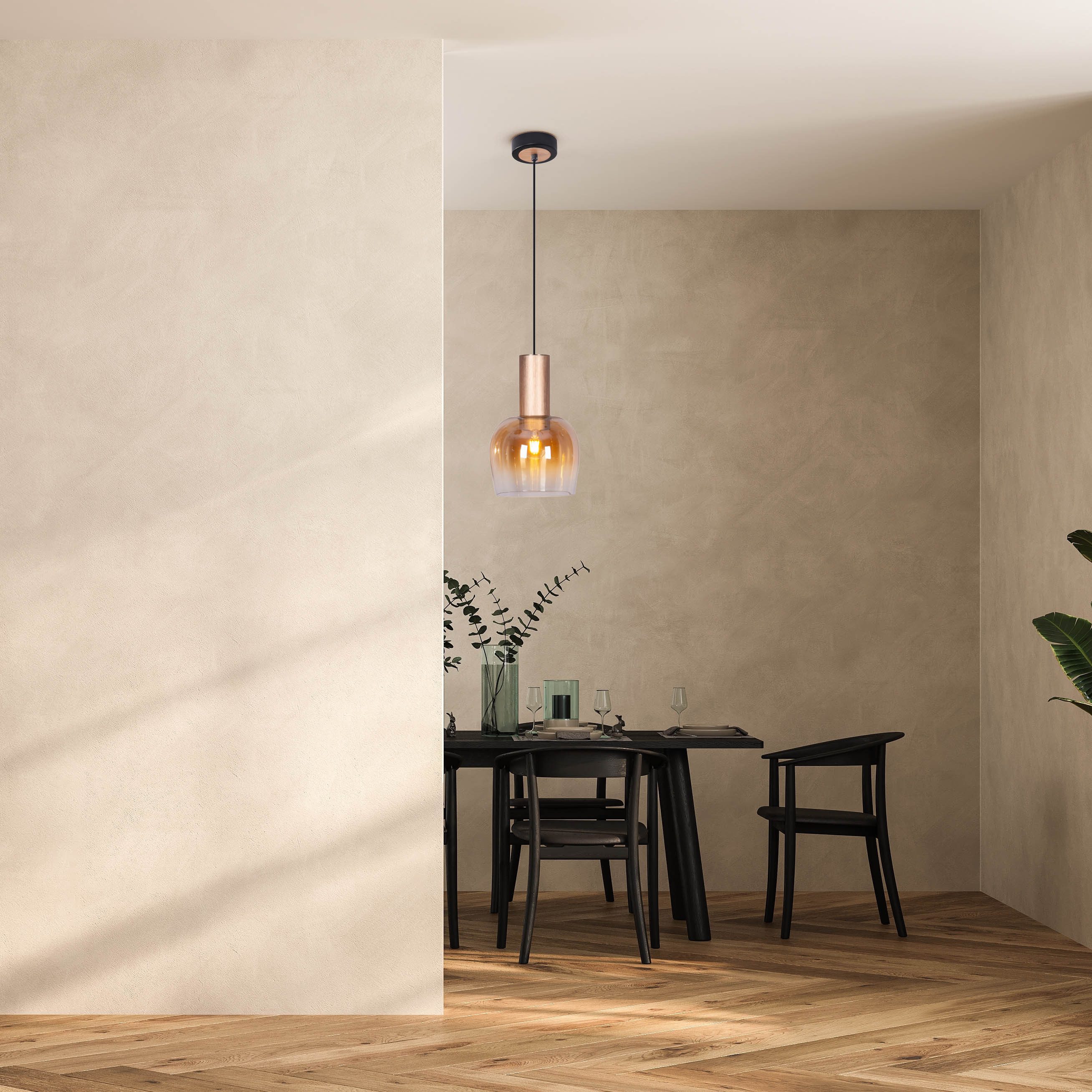 näve Hanglamp Funda 1x e27 excl. max. 40 w, met acryl hangdecoratie in kristalvorm, hoogte 120cm (1 stuk)