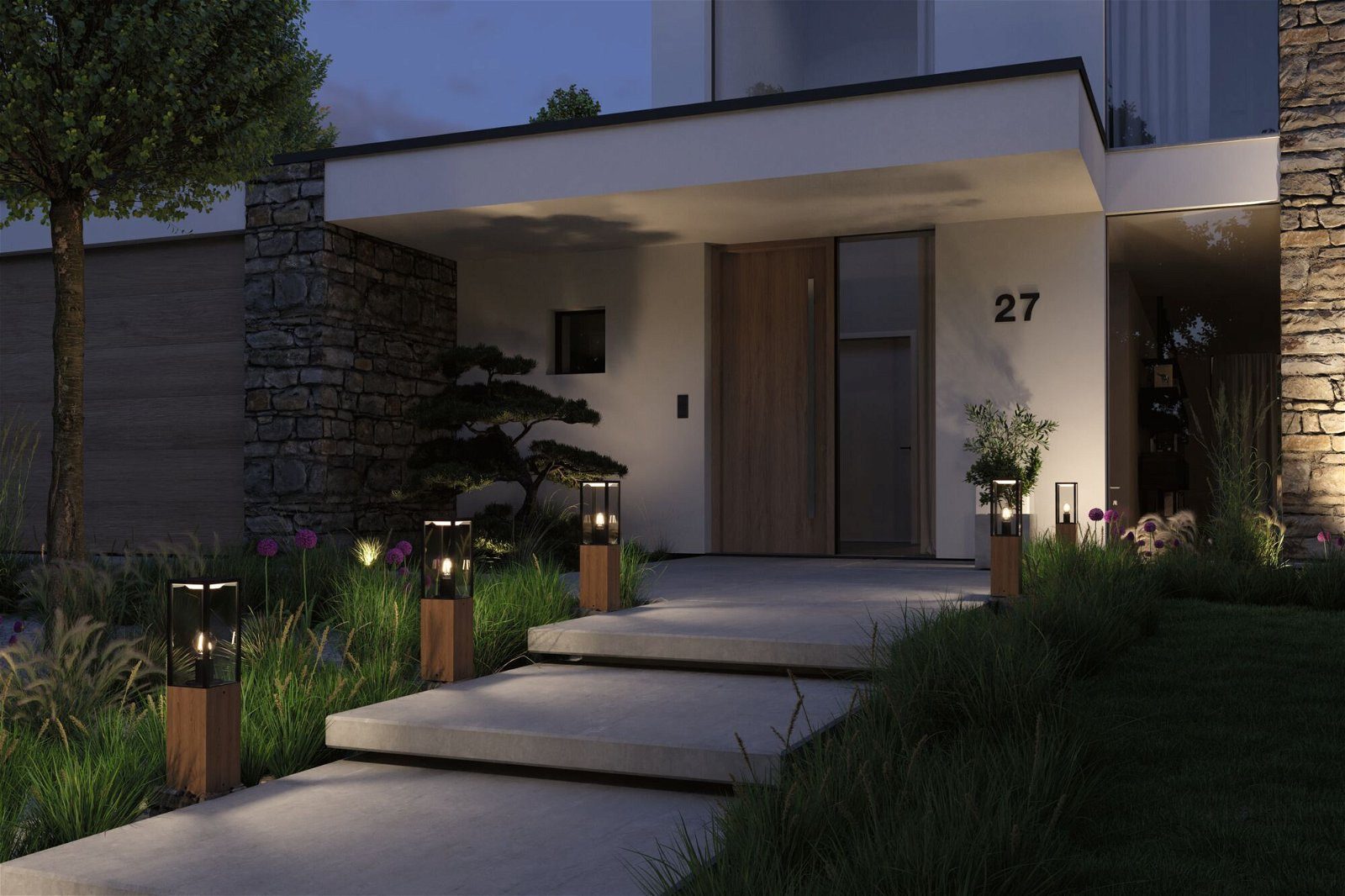 Paulmann Led-tuinlamp Lichtobject Timba IP44 vierkant 600mm max. 60W 230V E27 Hout (1 stuk)