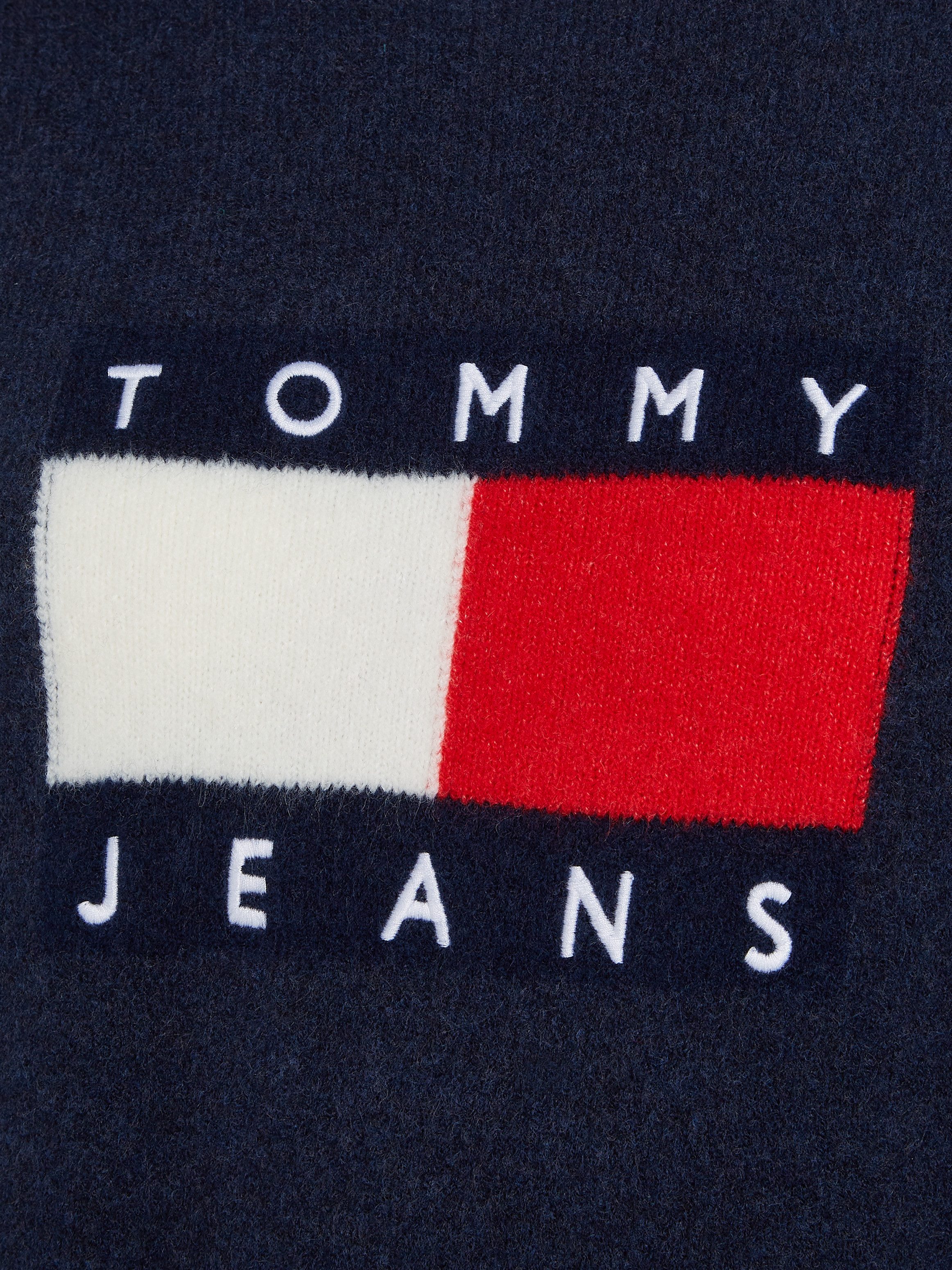 Tommy Jeans Curve Gebreide trui TJW MELANGE FLAG SWEATER EXT in grote maten met wolpercentage en elastaan