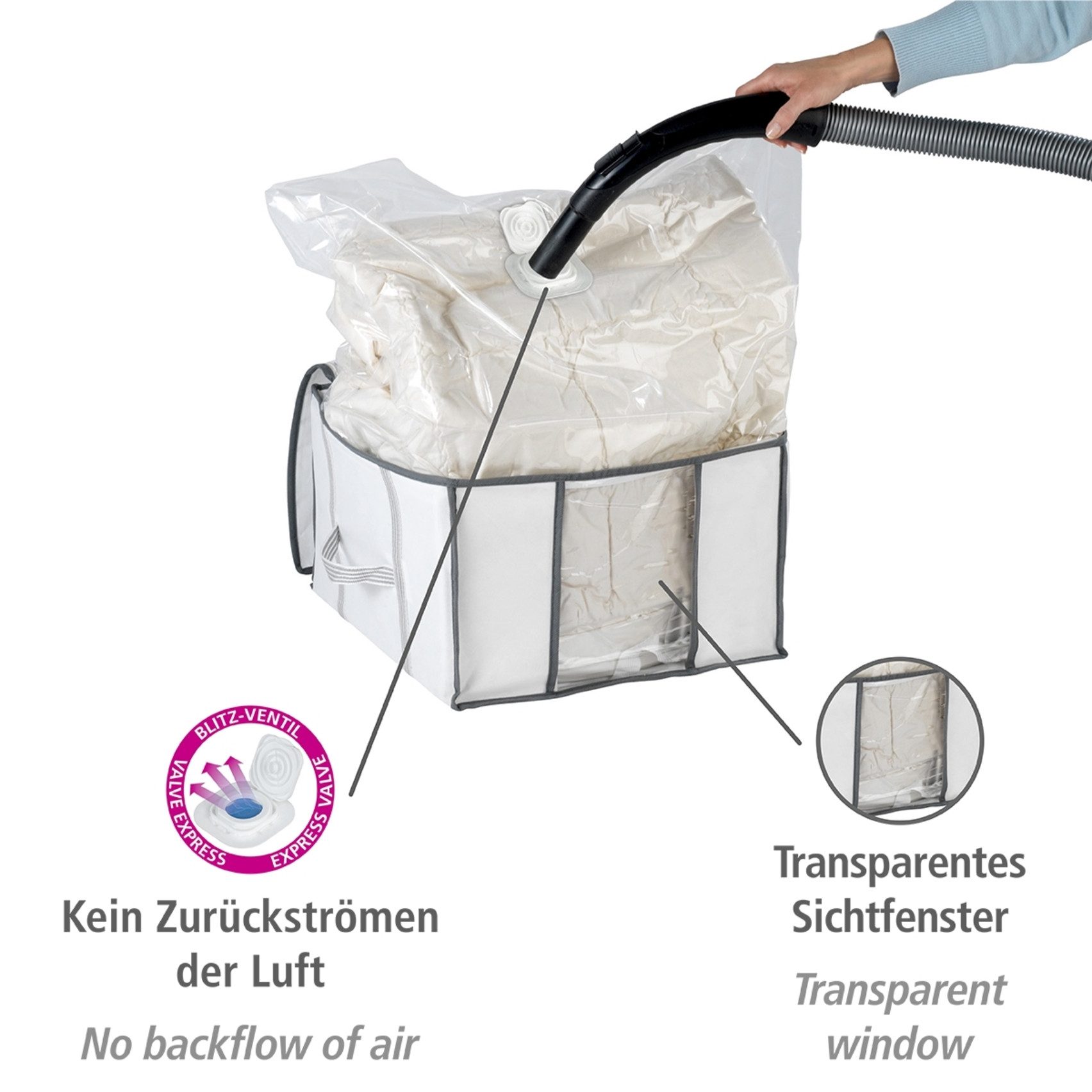 WENKO Onderbedlade Vacuüm-softbox S Ruimtebesparing door vacuüm