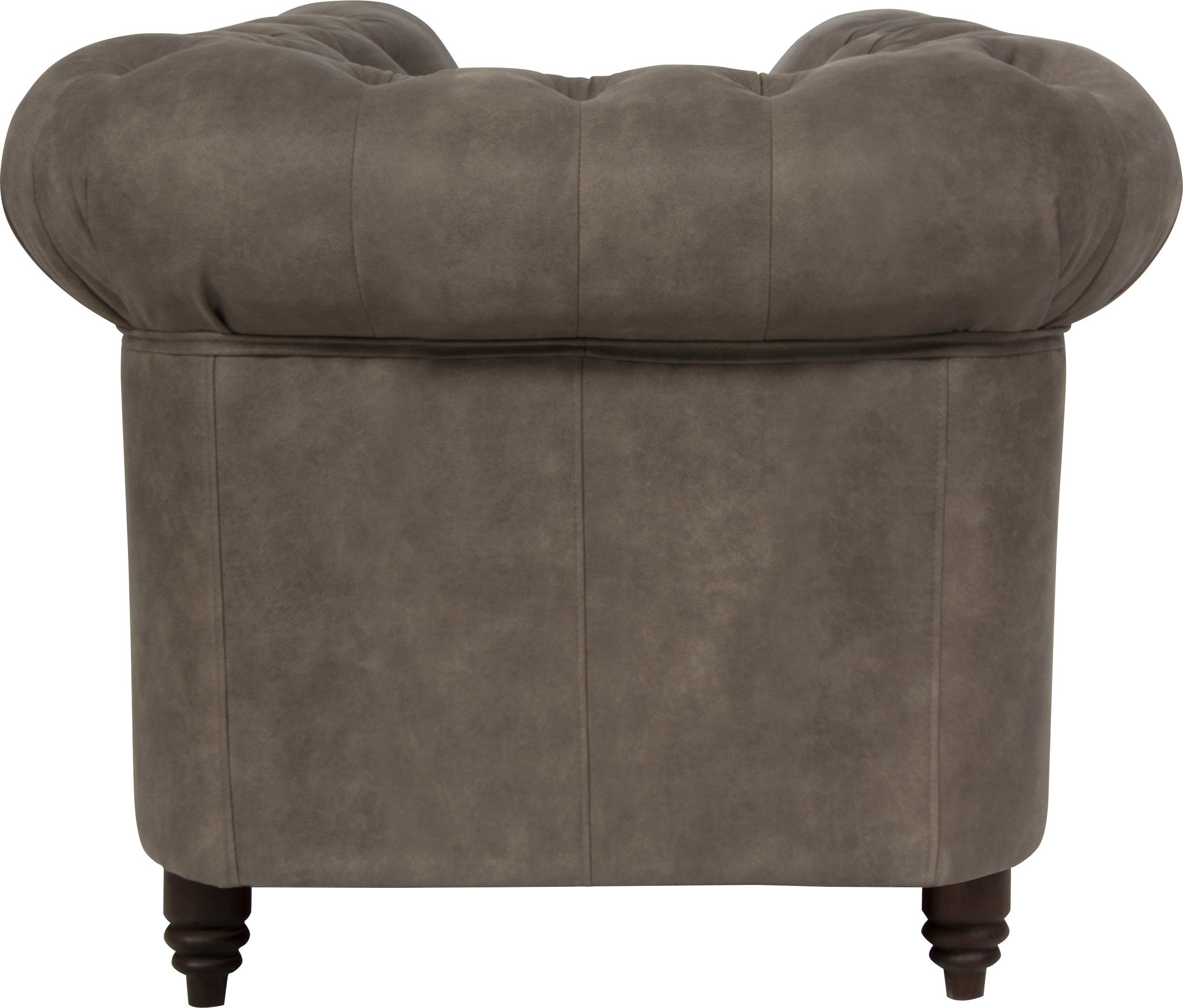 Home affaire Chesterfield-fauteuil Aarburg fauteuil luxueuze capitonnage en siernagels in chesterfield-design
