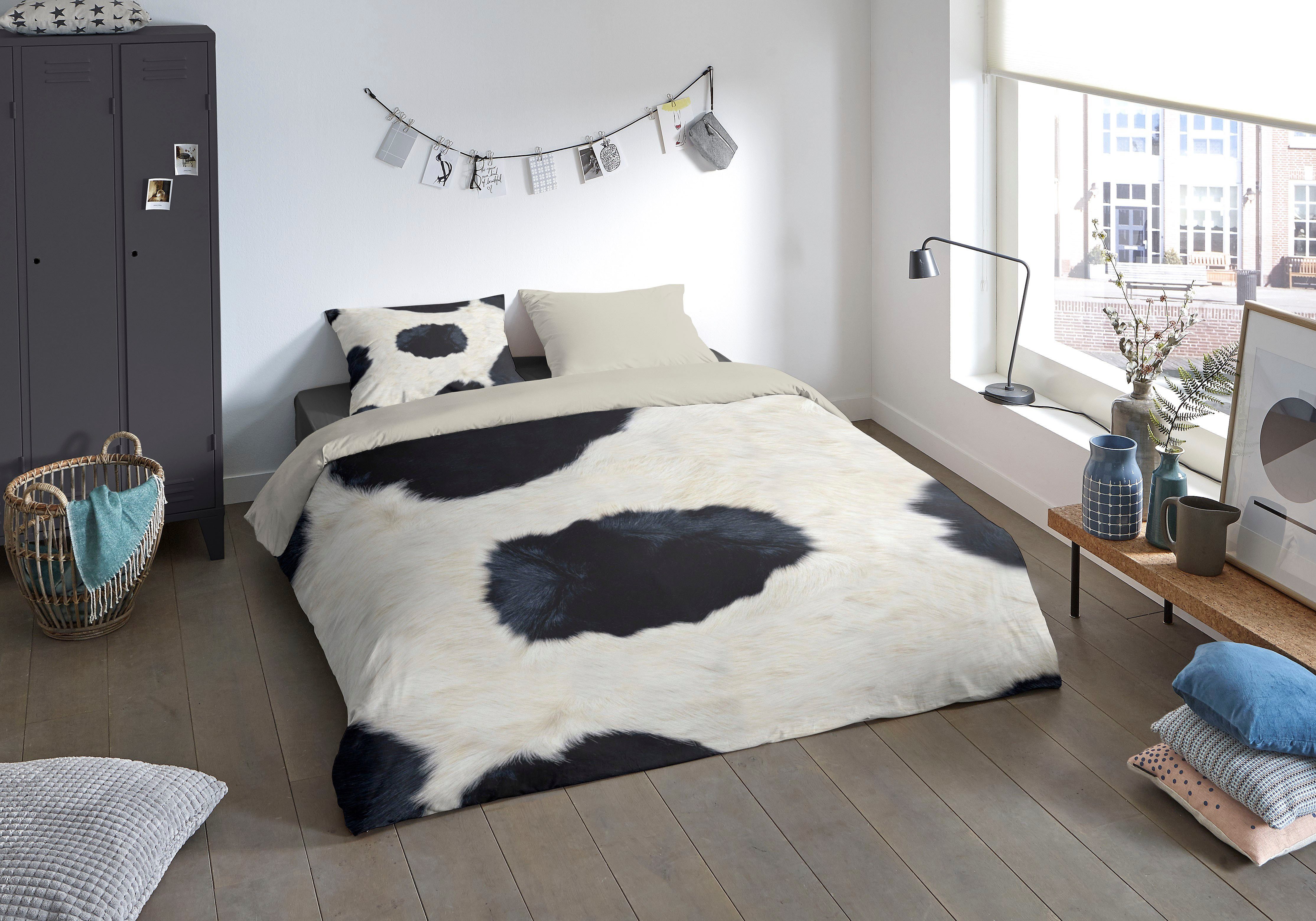 luxury collection Tweezijdig te gebruiken overtrekset Cowie in koeienhuid-look (2-delig) online shop |
