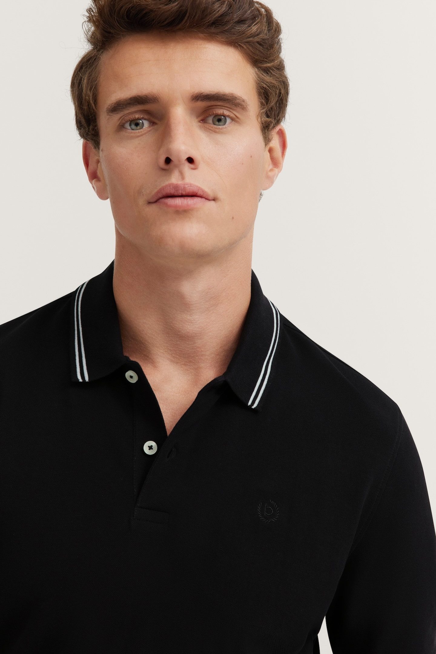 Bugatti Poloshirt met contraststrepen en borstborduursel