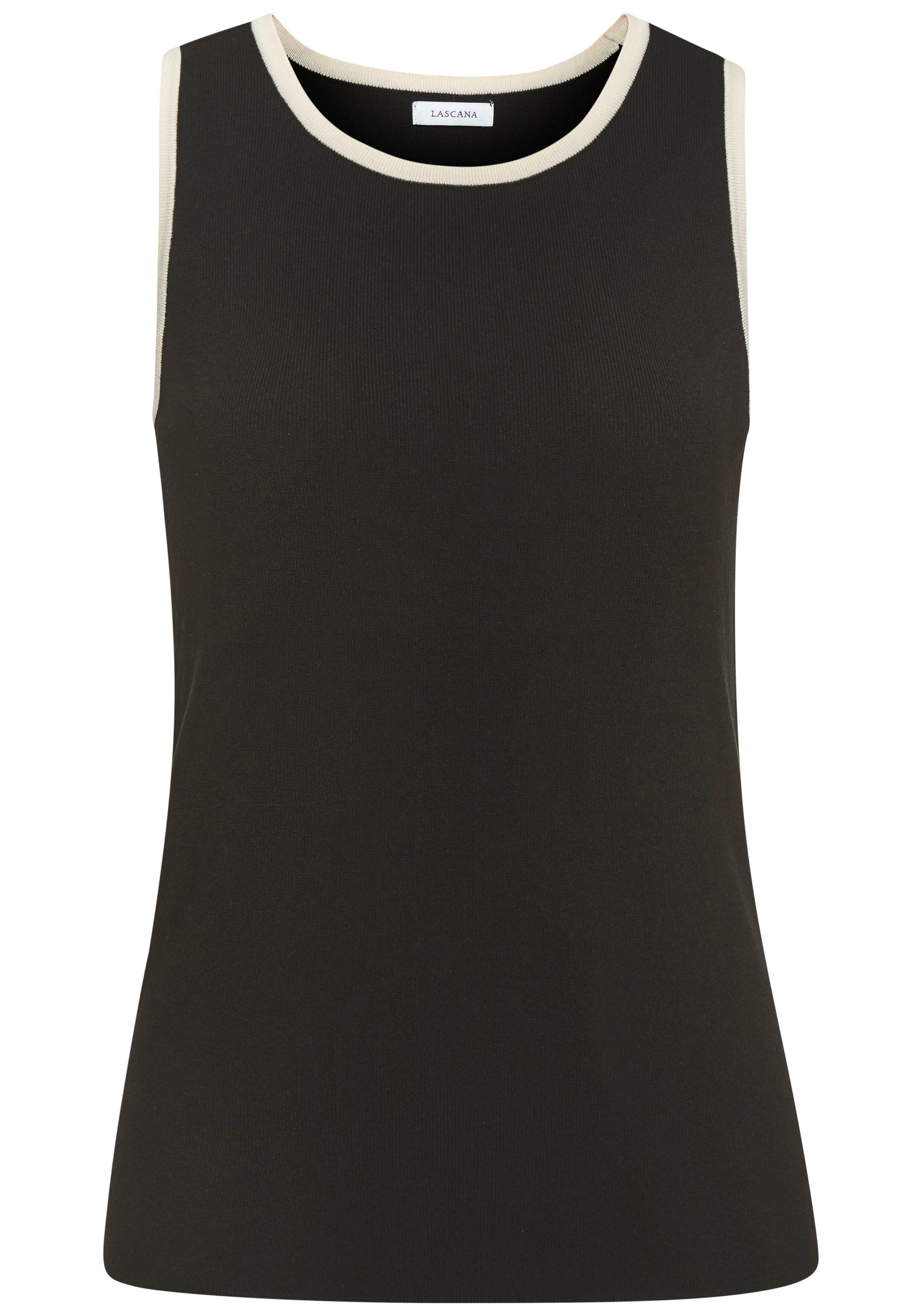 Lascana Gebreide top van zachte fijne brei, basic tanktop, smalle pasvorm