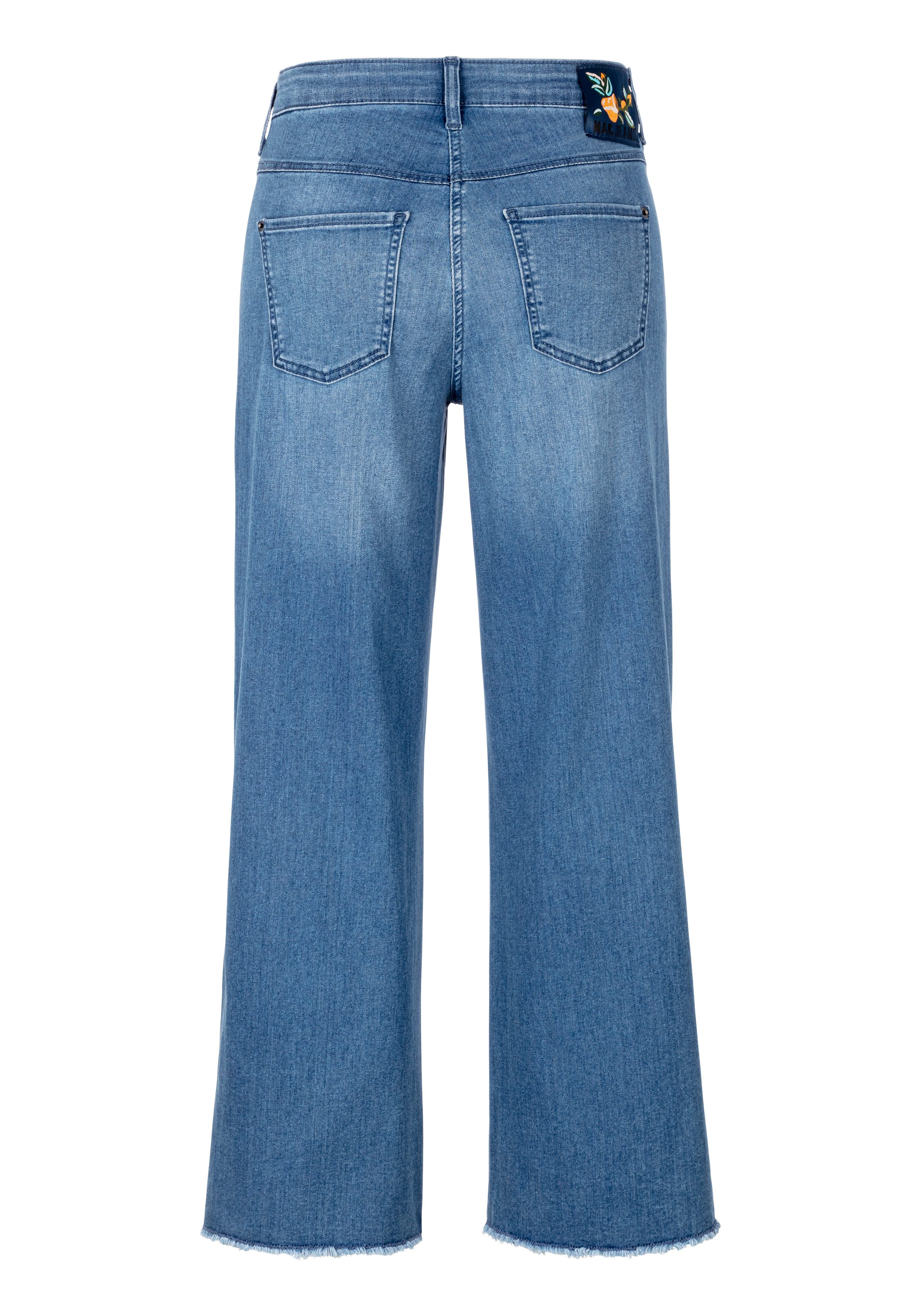 MAC Wijde jeans DREAM WIDE met franje bij de zoom