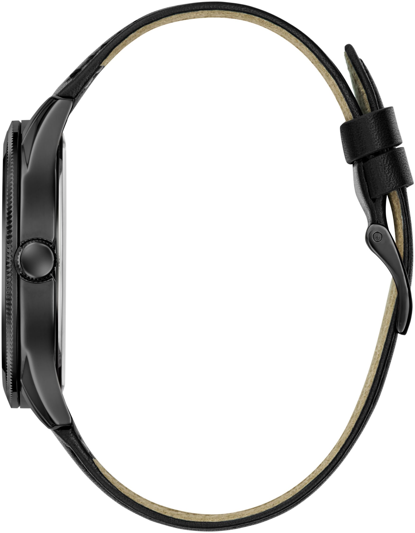 Guess Kwartshorloge Dex Polshorloge, herenhorloge, leren band, mineraalglas, analoog