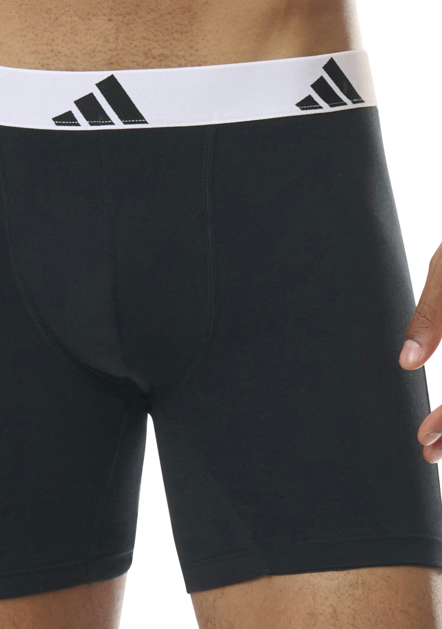 adidas Sportswear Lange boxershort Active Flex Cotton elastisch, logoband, sportieve look, zonder opening (Set van 3)