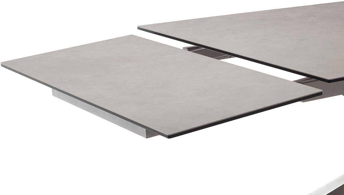 MCA furniture Eettafel TESERO uitschuifbare tafel 200-300 cm Keramiek, roestvrij staal, marmer-look, uittrekbaar, belastbaar tot 100 kg, 10-12 personen
